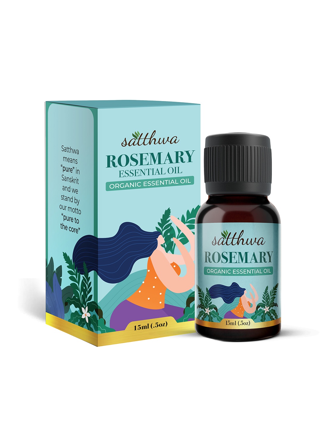 

Satthwa 100% Pure & Natural Rosemary Essential Oil - 15 ml, White