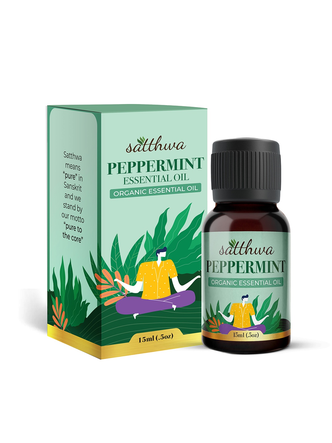 

Satthwa 100% Pure & Natural Peppermint Essential Oil - 15ml, White