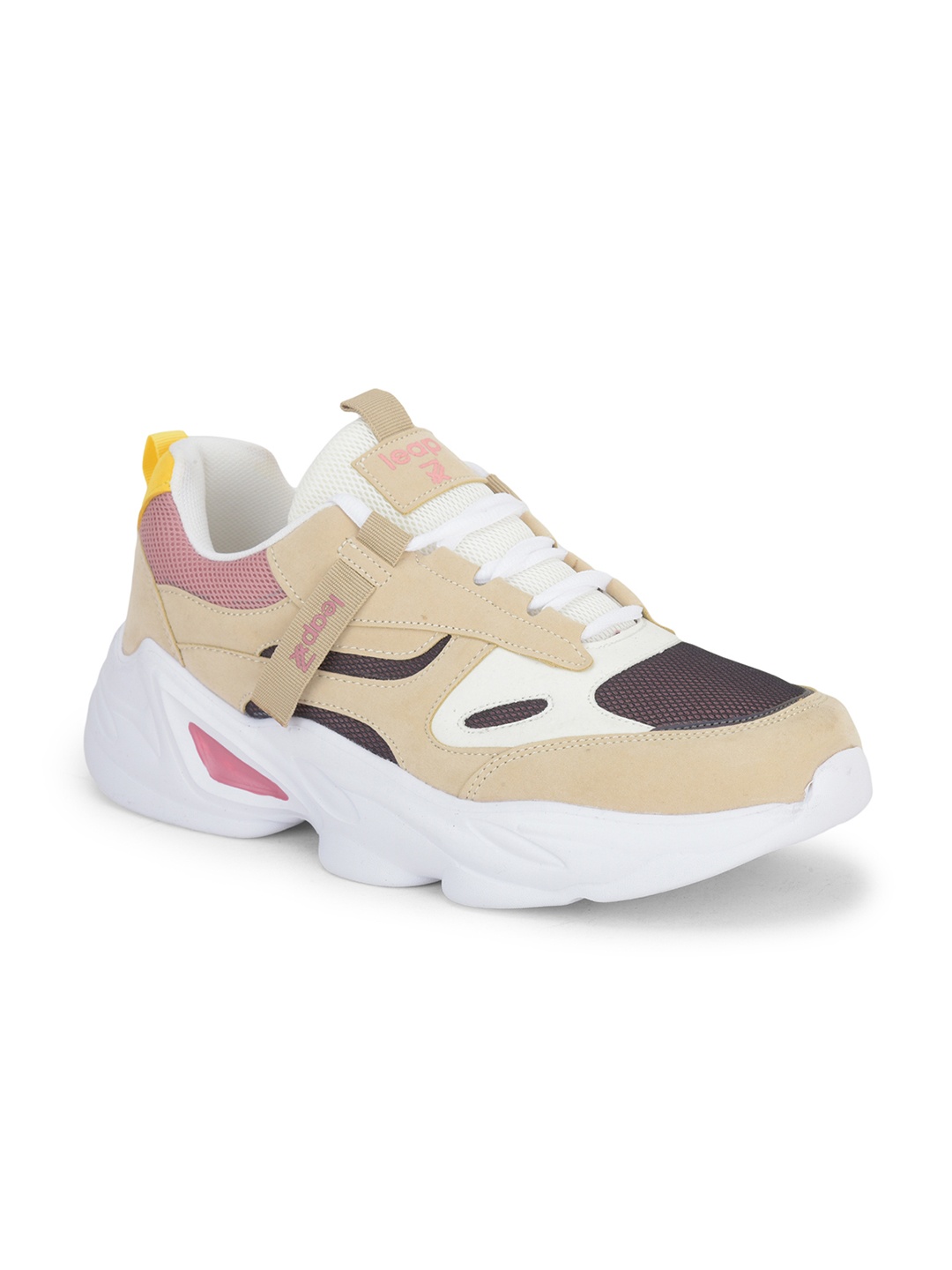 Liberty Women Beige Mesh Walking Non-Marking Shoes