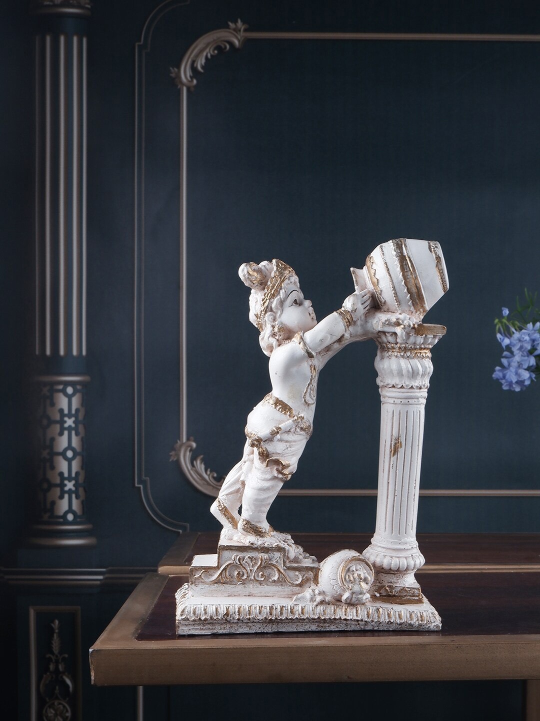 

THE WHITE INK DECOR White Krishna Figurine Showpiece