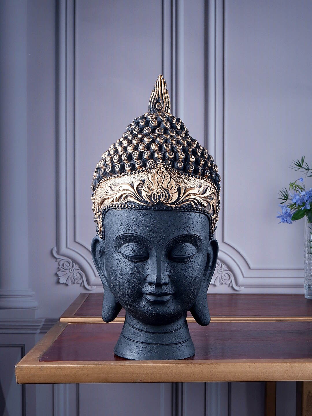 

THE WHITE INK DECOR Black Buddha Figurine