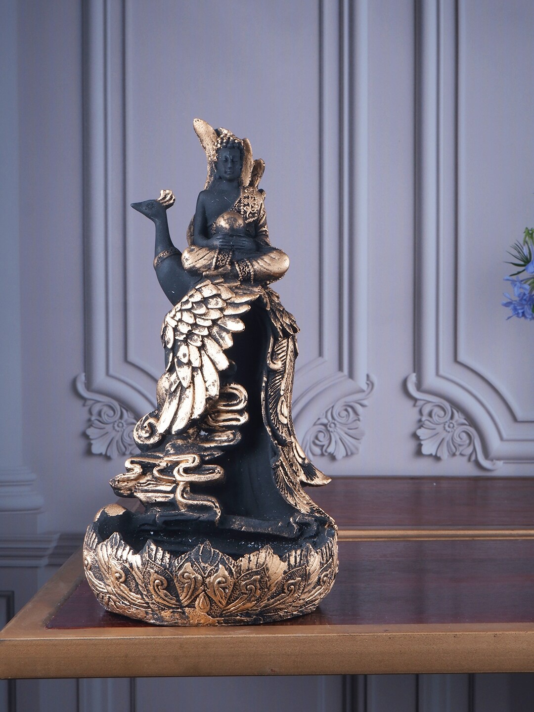 

THE WHITE INK DECOR Black Premium Buddha Figurine Showpieces