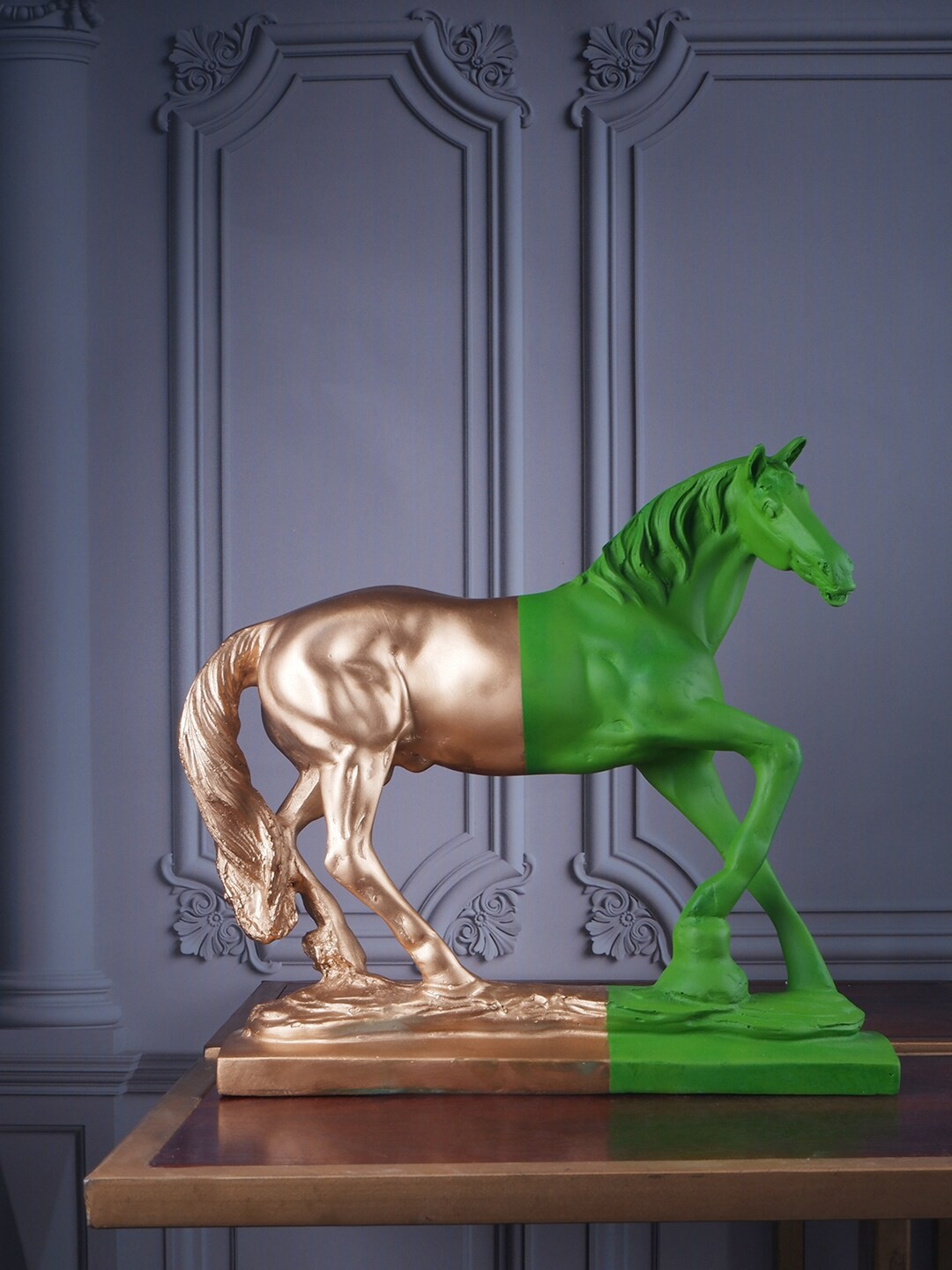 

THE WHITE INK DECOR Green Premium Horse Figurine Showpiece