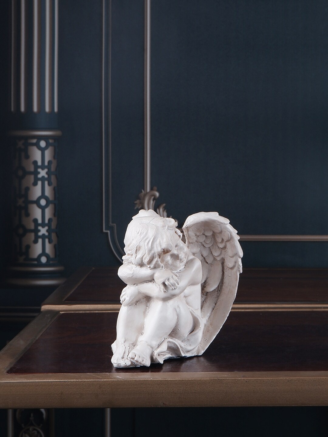 

THE WHITE INK DECOR White Cupid Figurine Showpieces