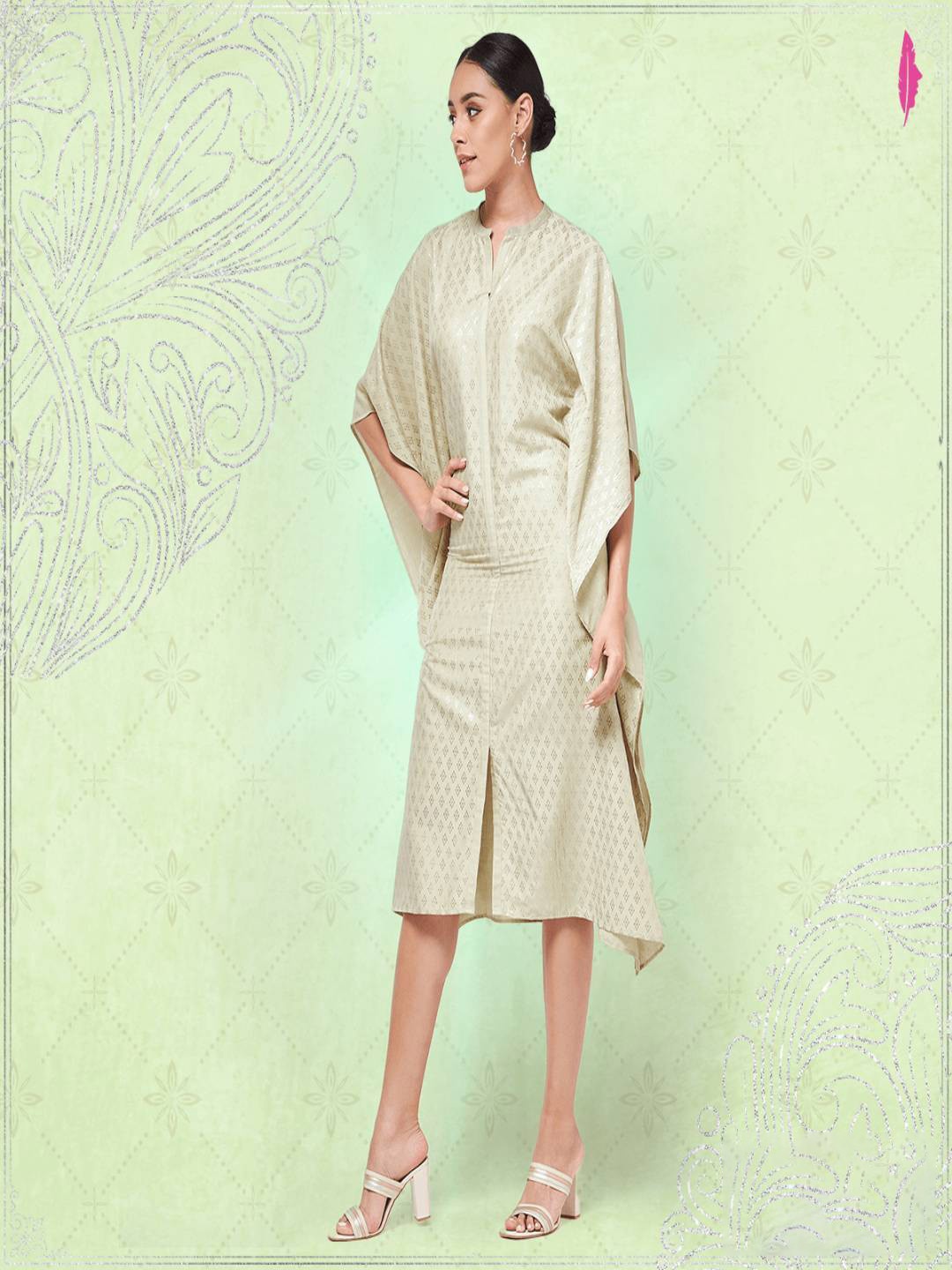 

Pannkh Green Kaftan Midi Dress