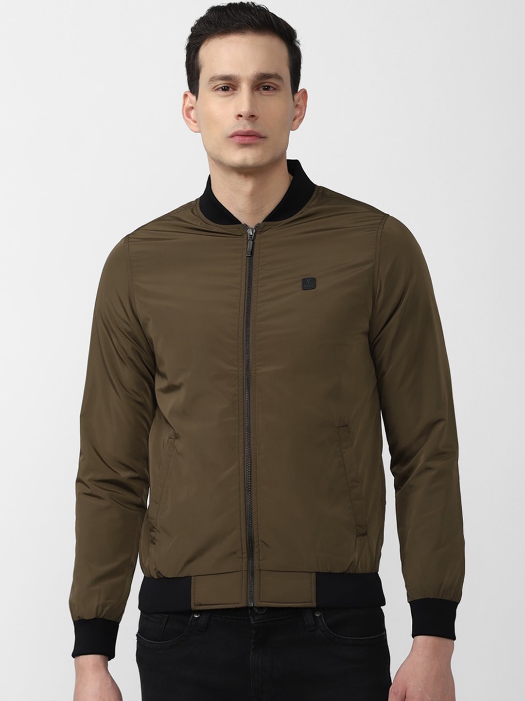 

V Dot Men Brown Bomber Jacket