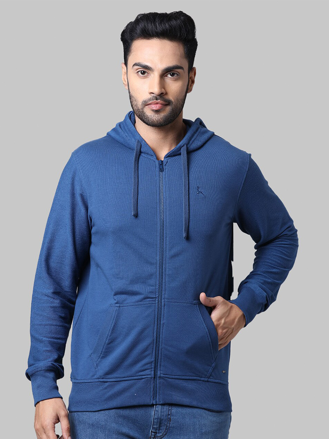 

Parx Men Blue Hooded Sweatshirt
