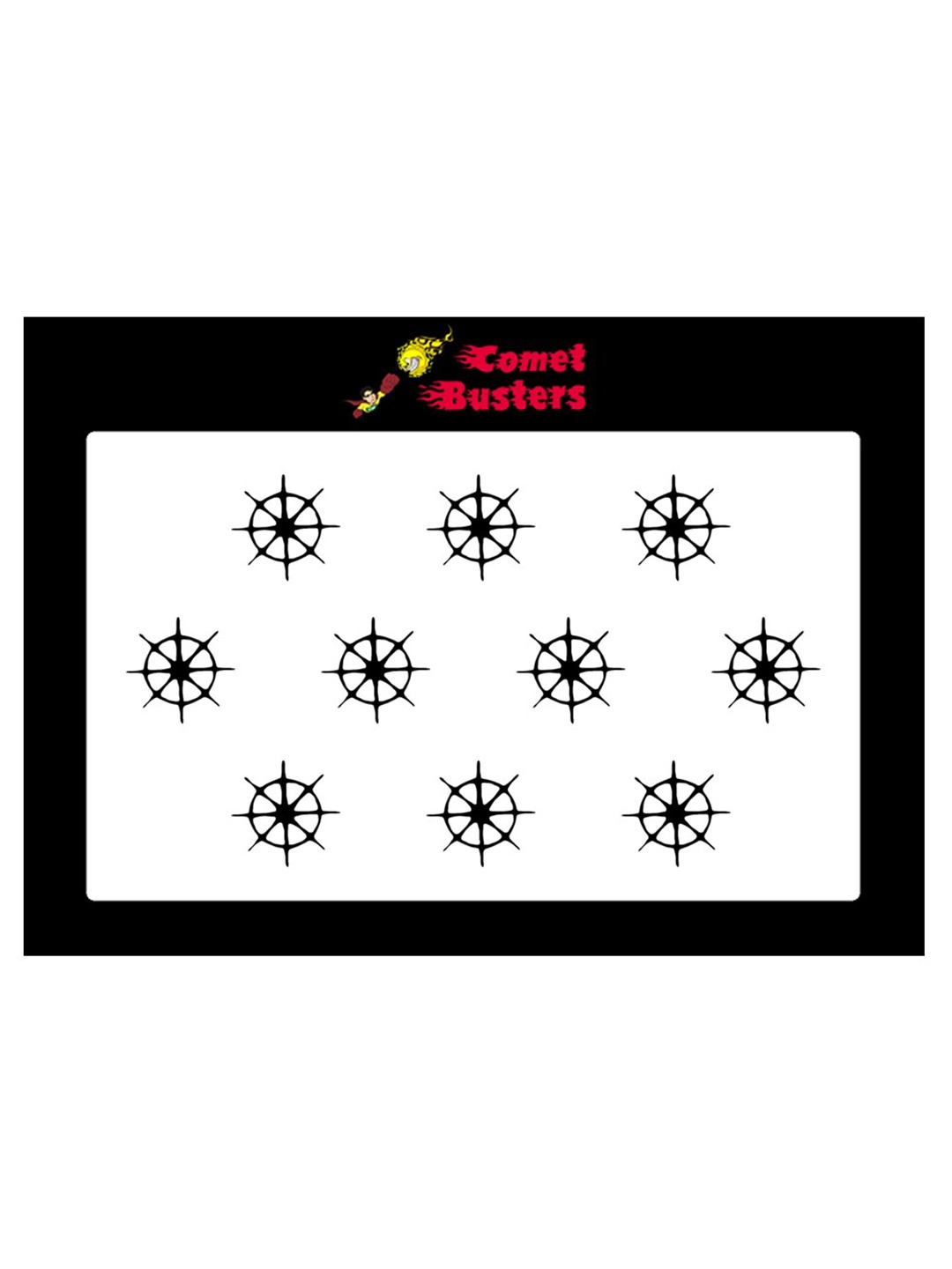 

Comet Busters 10 Pcs Reusable Designer Bindis - Black