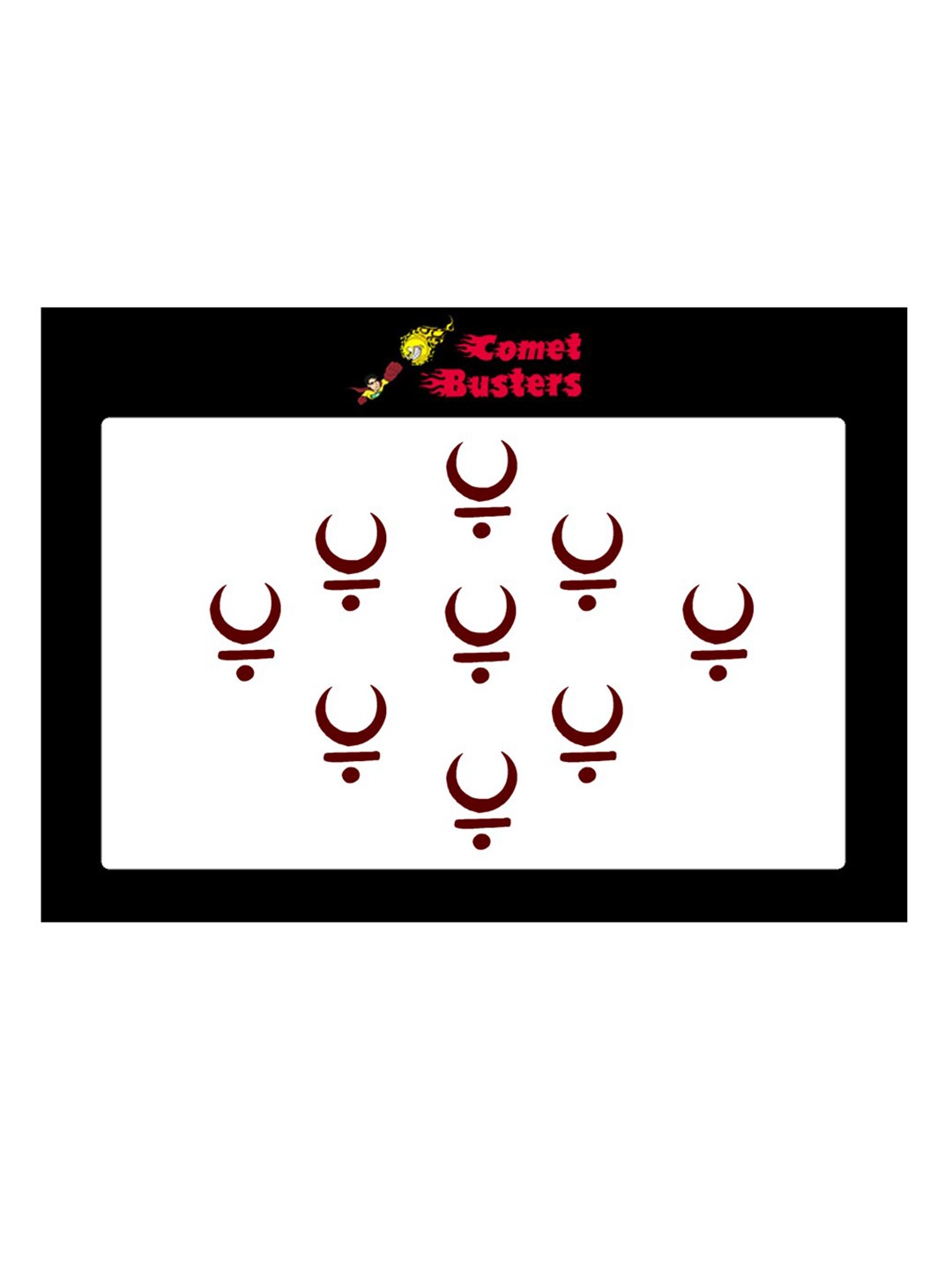 

Comet Busters 9 Pcs Reusable Crescent-Shaped Designer Bindis - Maroon