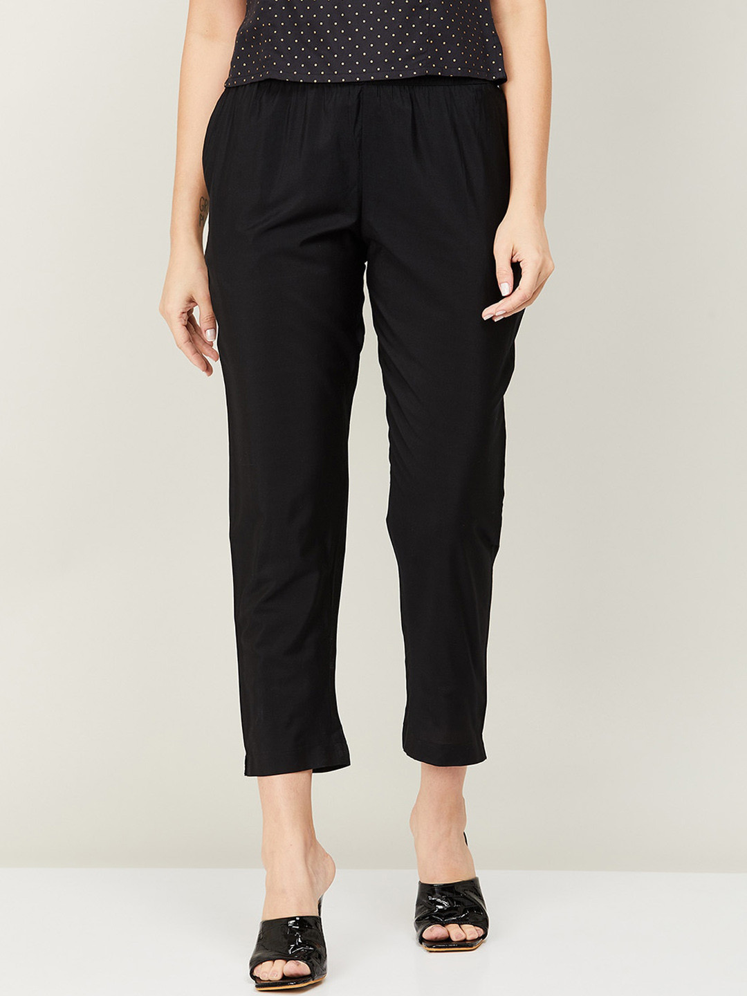

Melange by Lifestyle Women Black Slim Fit Trousers