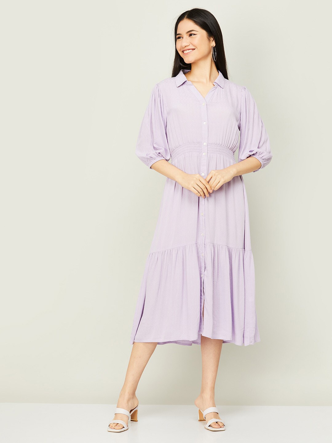 

CODE by Lifestyle Lavender Shirt Midi Dress