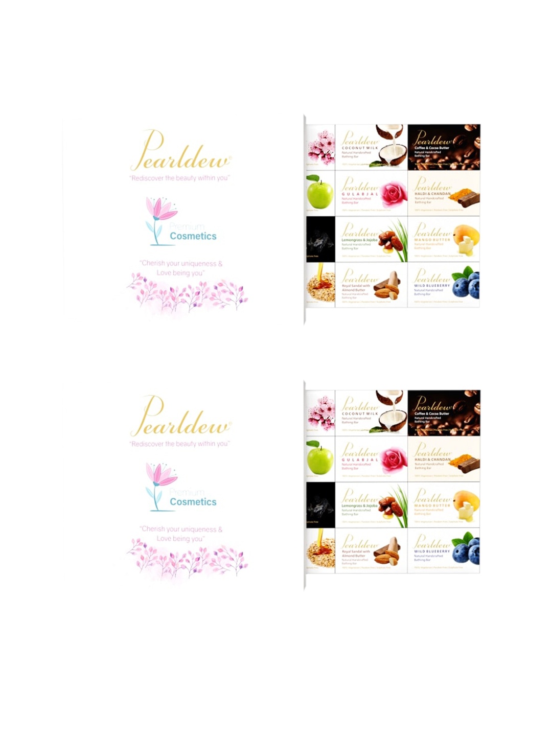 

Pearldew Set Of 12 Handmade Bathing Soap 75 gm each, Na