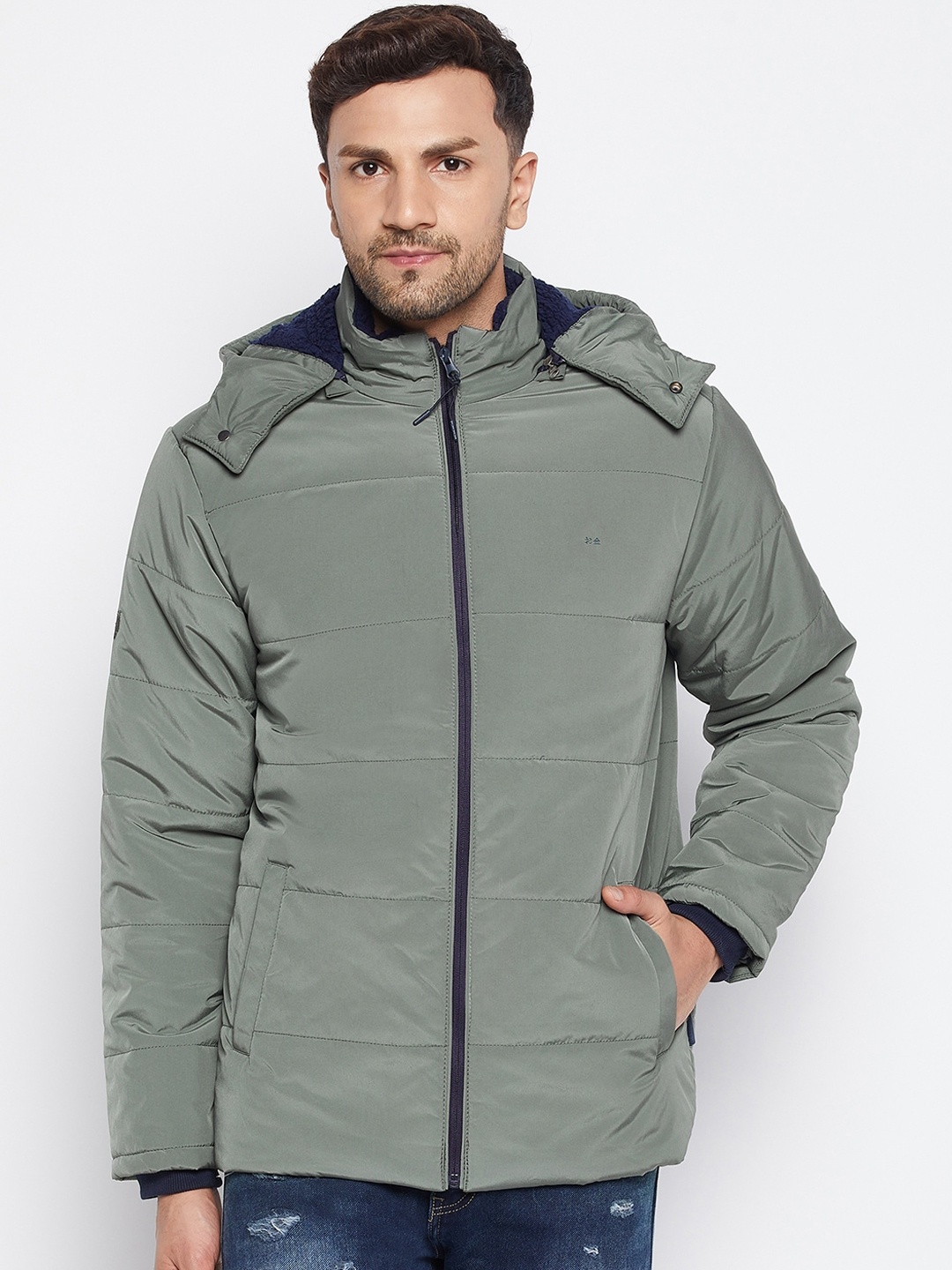 

Okane Men Olive Green Lightweight Padded Jacket