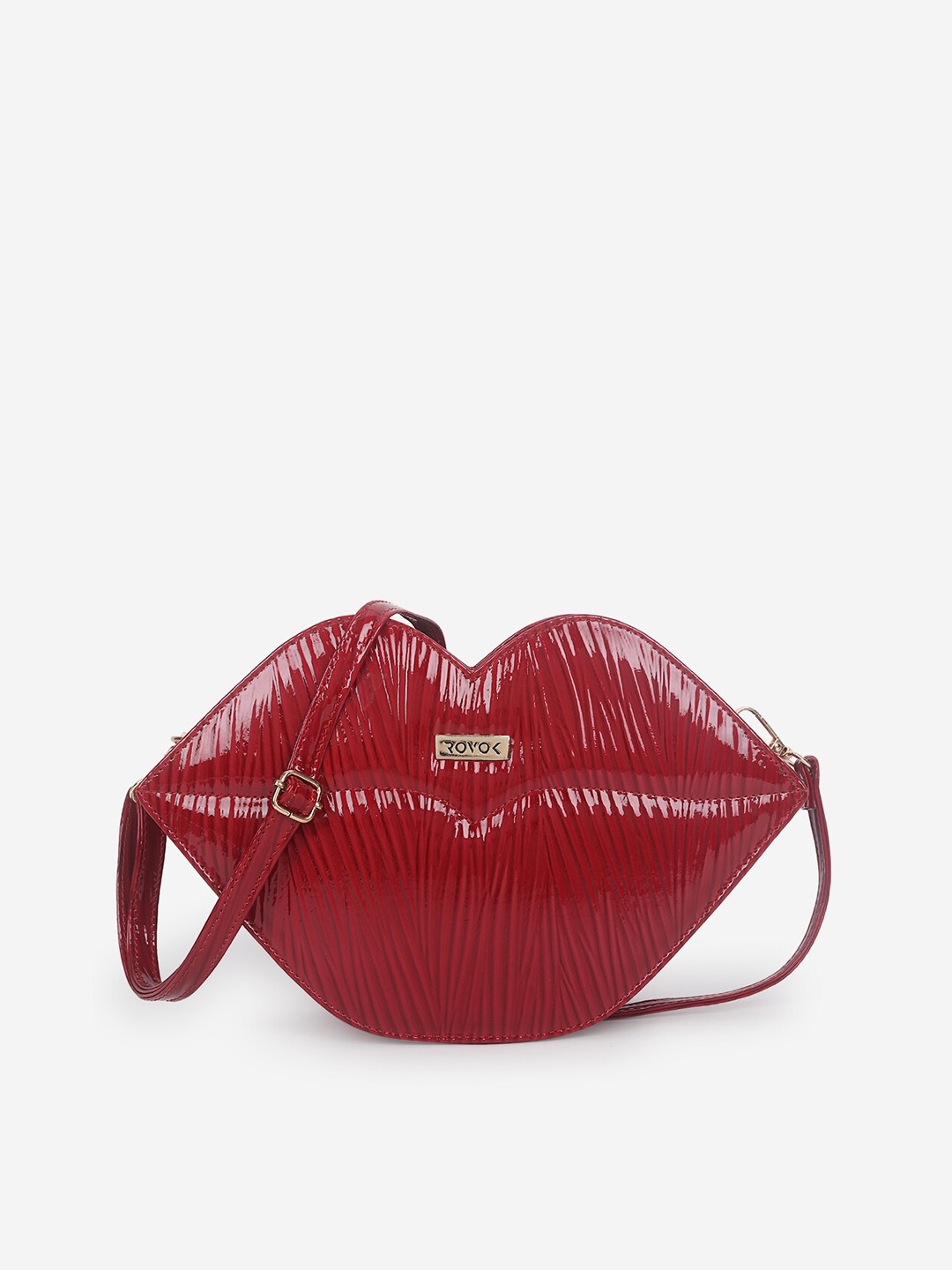 

ROVOK Red Textured PU Structured Handheld Bag