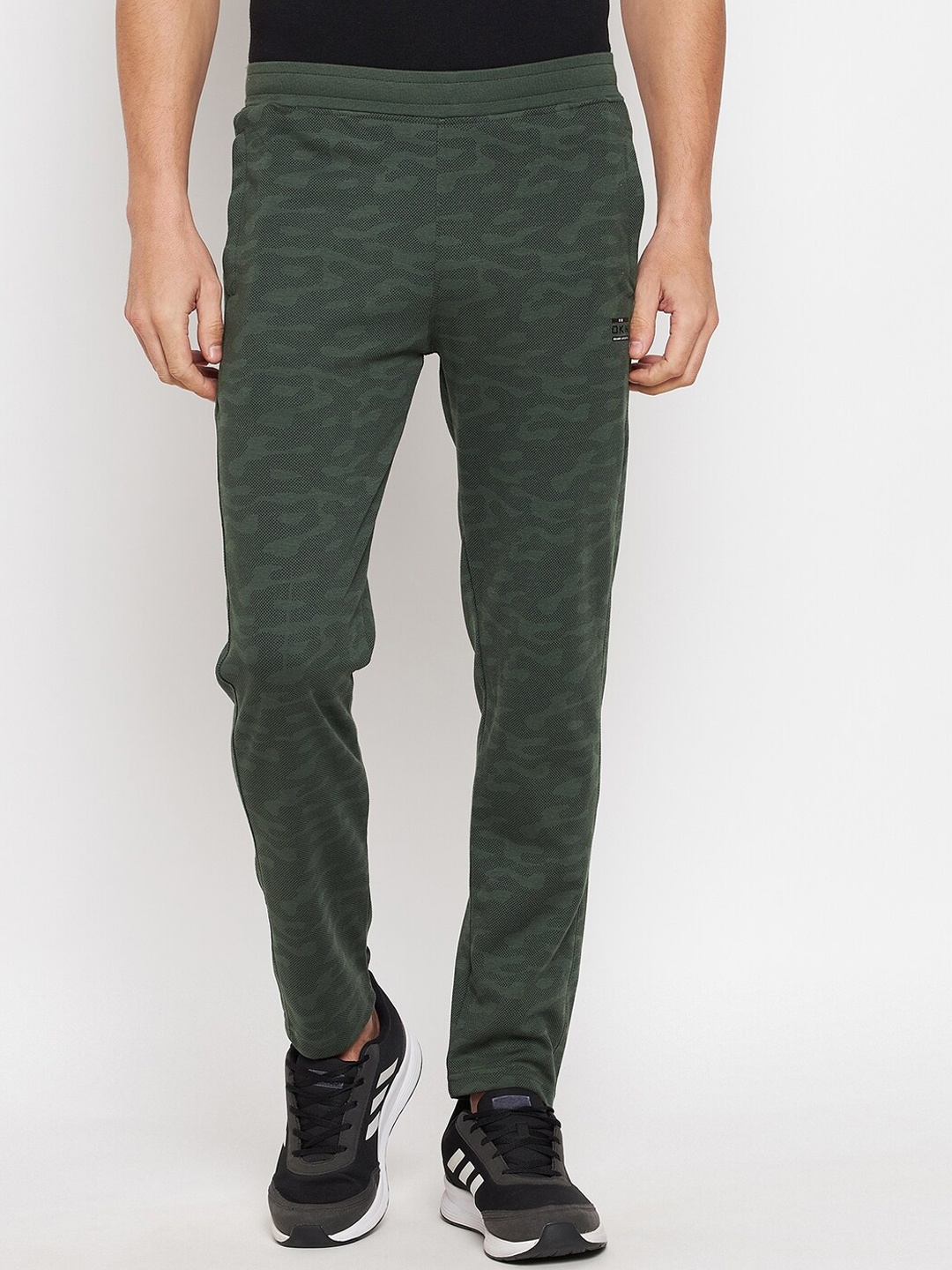 

Okane Men Olive Camouflage Printed Track Pant