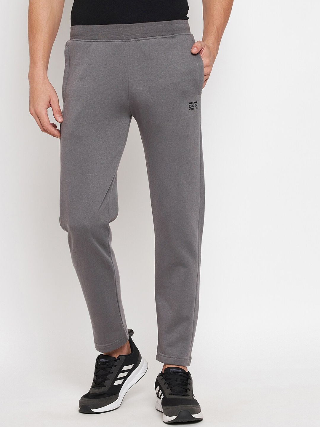 

Okane Men Grey Solid Track Pants
