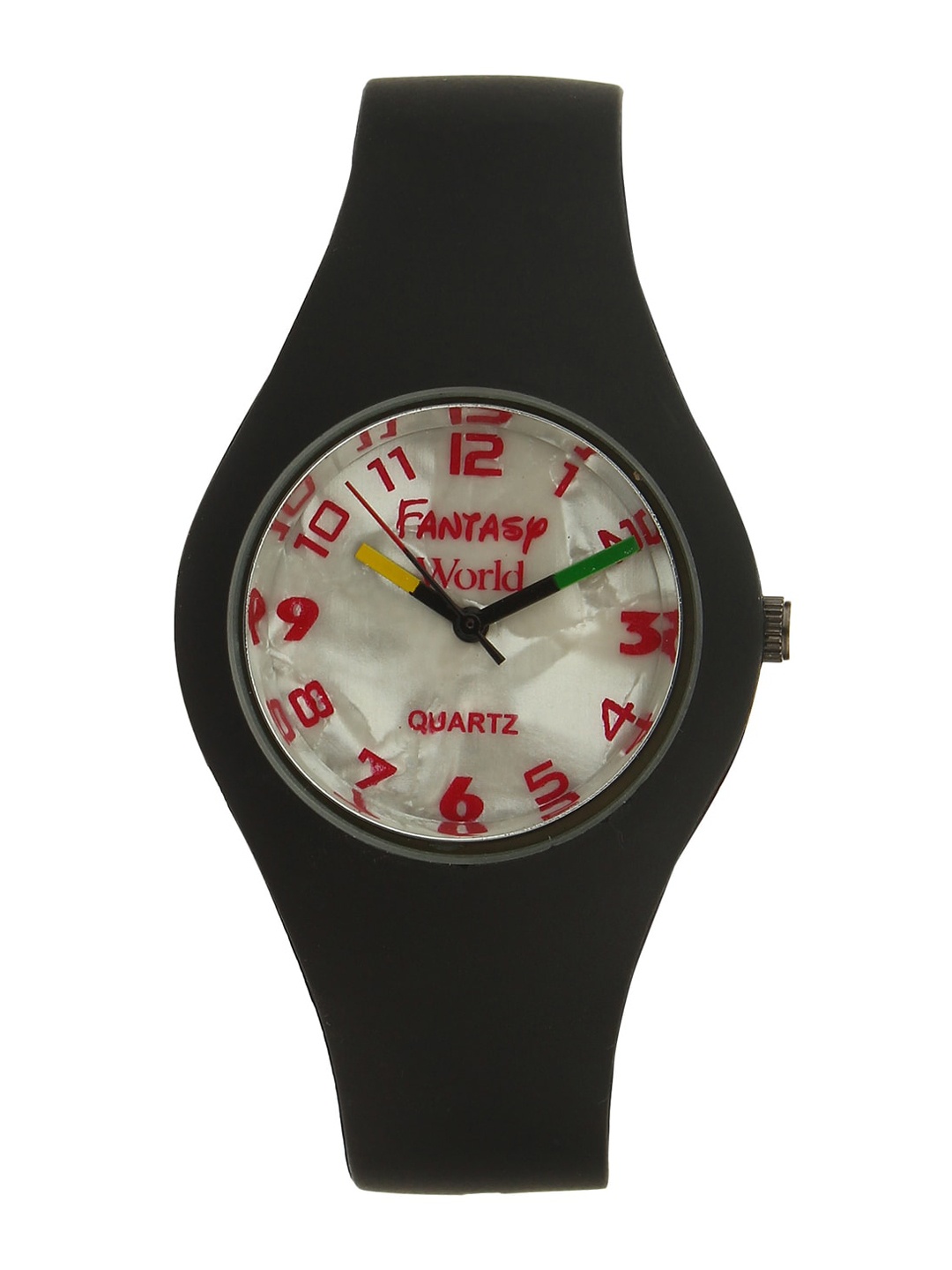 

Fantasy World Unisex Kids White Printed Dial & Black Straps Analogue Watch