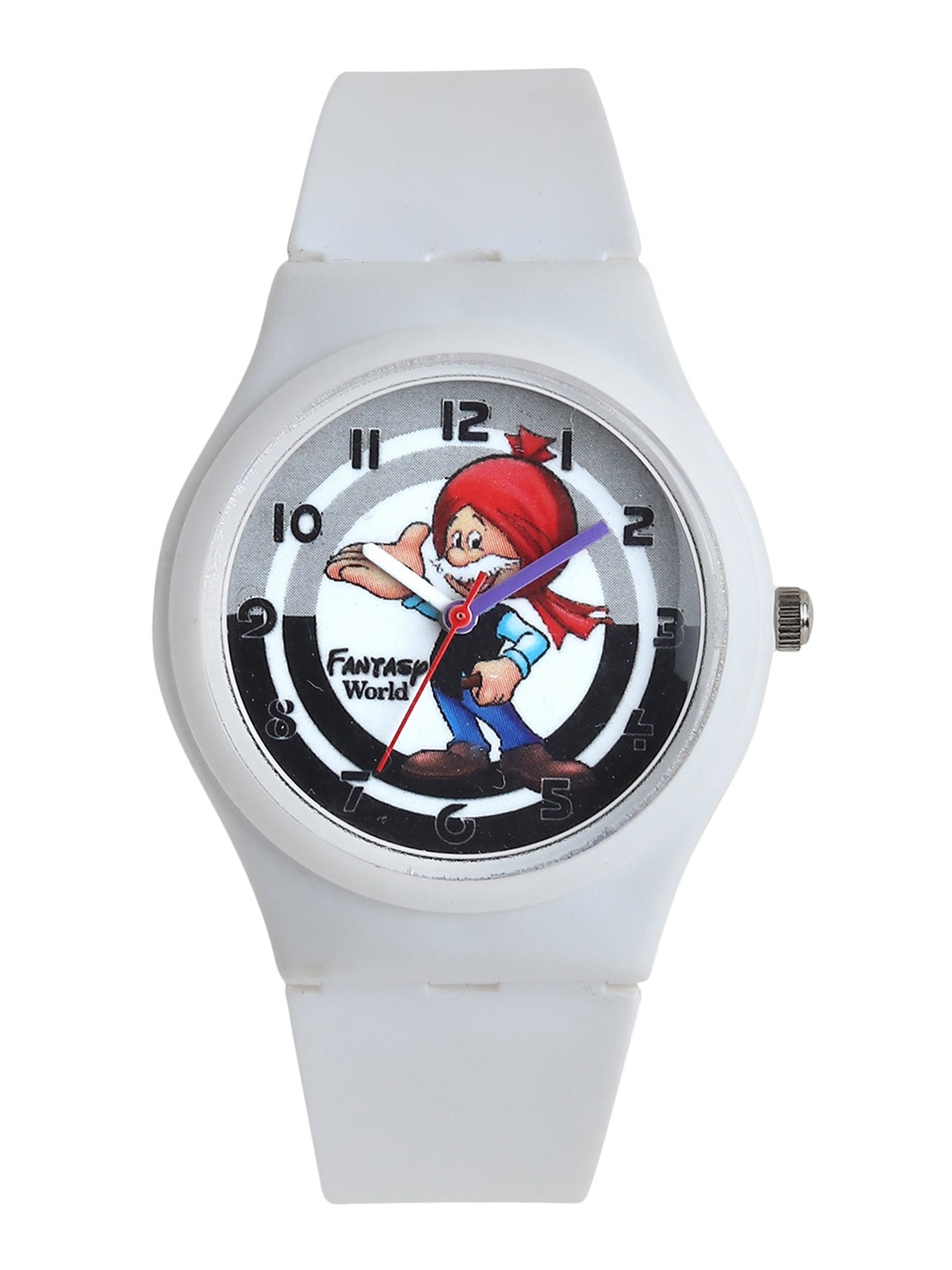 

Fantasy World Unisex Kids White Printed Dial & White Straps Analogue Watch