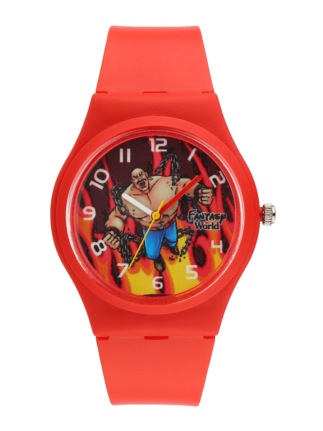 

Fantasy World Kids Red Printed Dial & Red Straps Analogue Watch HOBFW-011-RD-RD01
