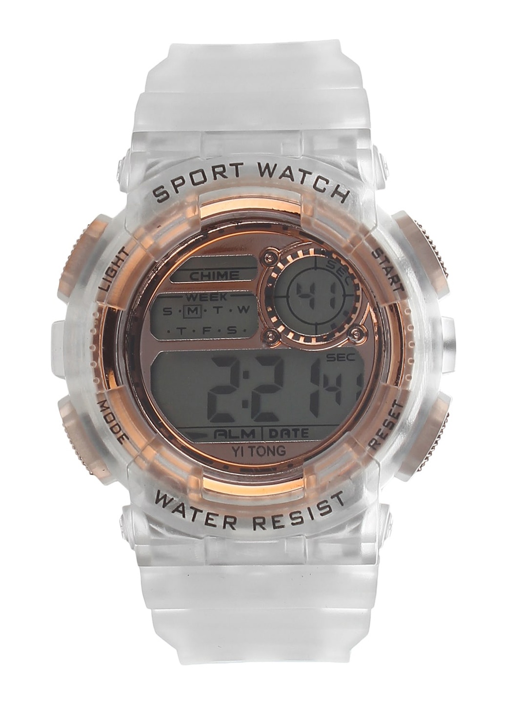 

Fantasy World Unisex Kids Copper-Toned Dial & White Straps Digital Watch HOBFW-Sport Digital-D-CP