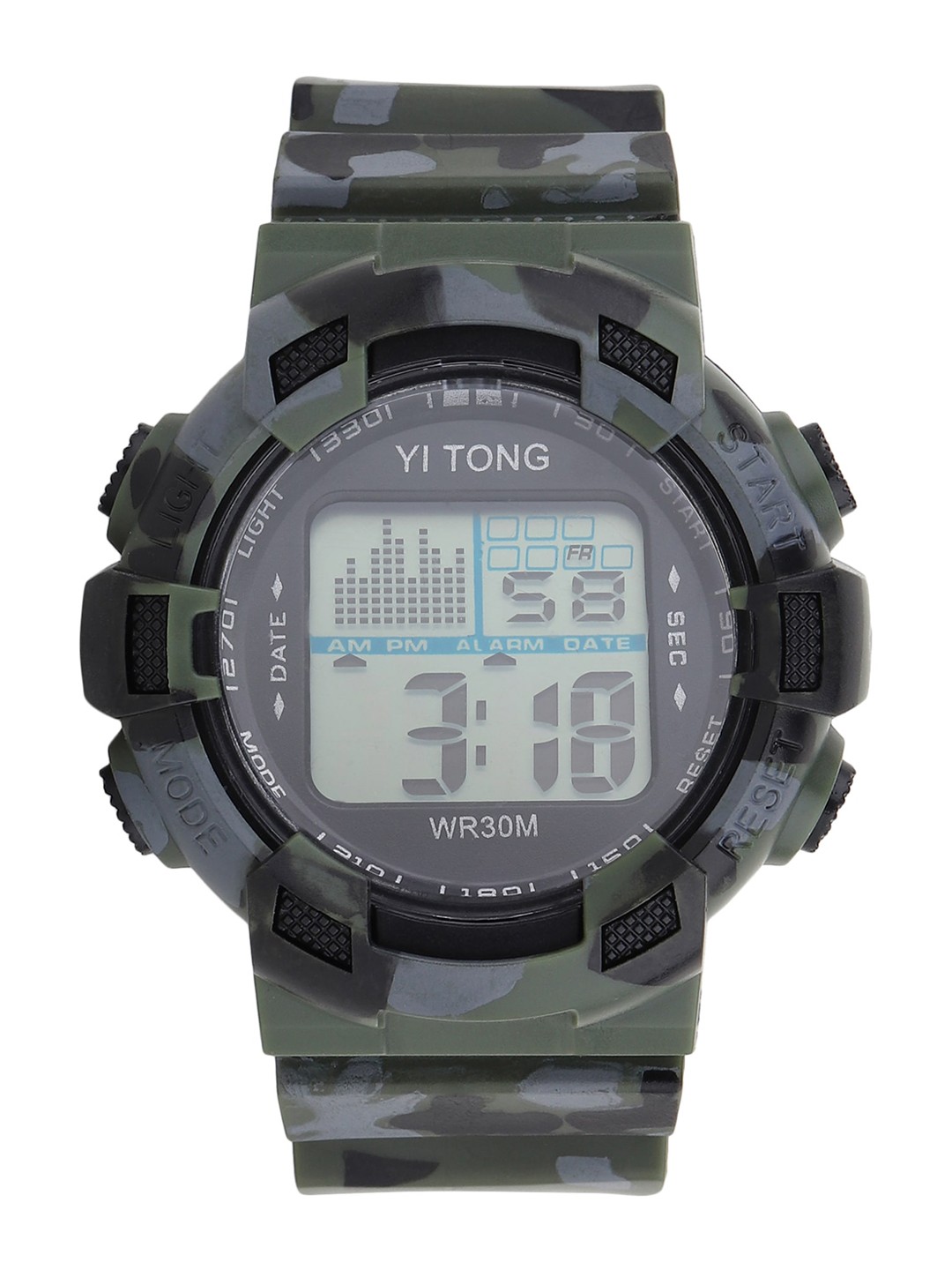 

Fantasy World Unisex Kids Grey Dial & Green Textured Strap Digital Sports Watch HOBFW