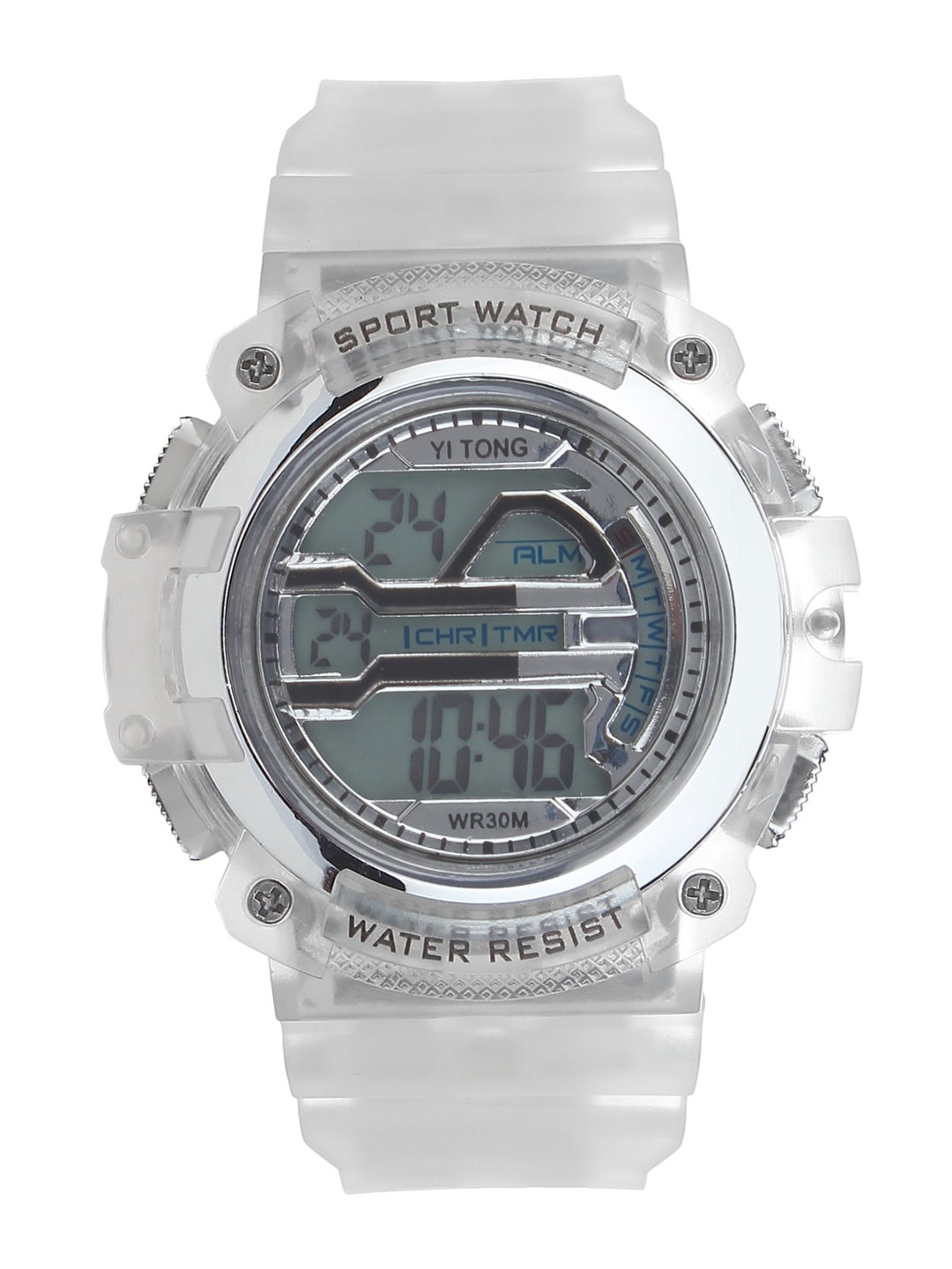 

Fantasy World Unisex Kids Silver-Toned Dial & White Straps Digital Watch