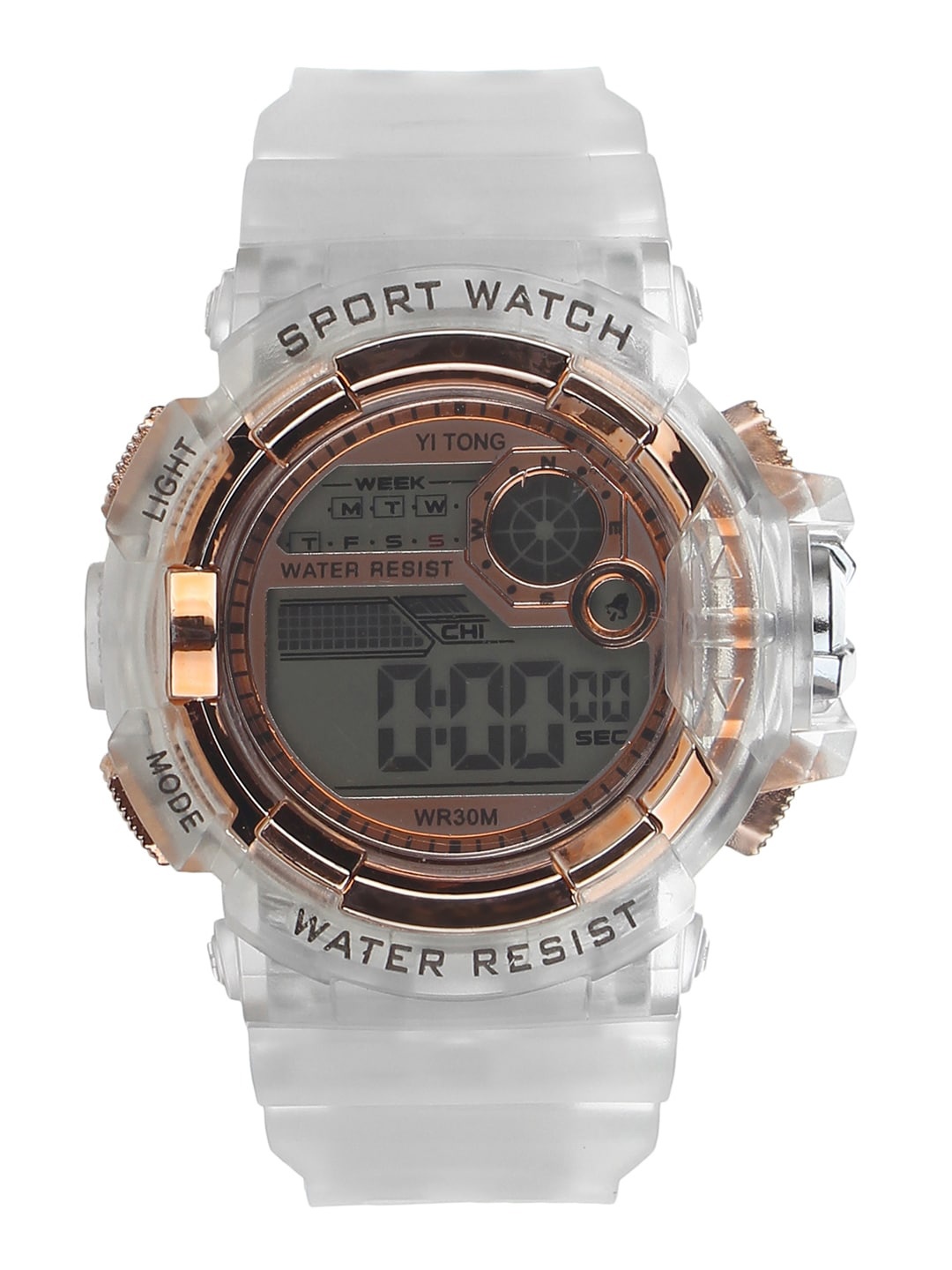 

Fantasy World Unisex Kids Copper-Toned Dial & White Straps Digital Watch