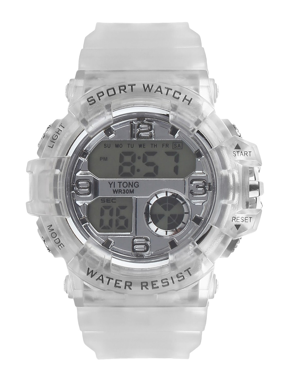 

Fantasy World Unisex Kids Silver-Toned Dial & White Straps Digital Watch