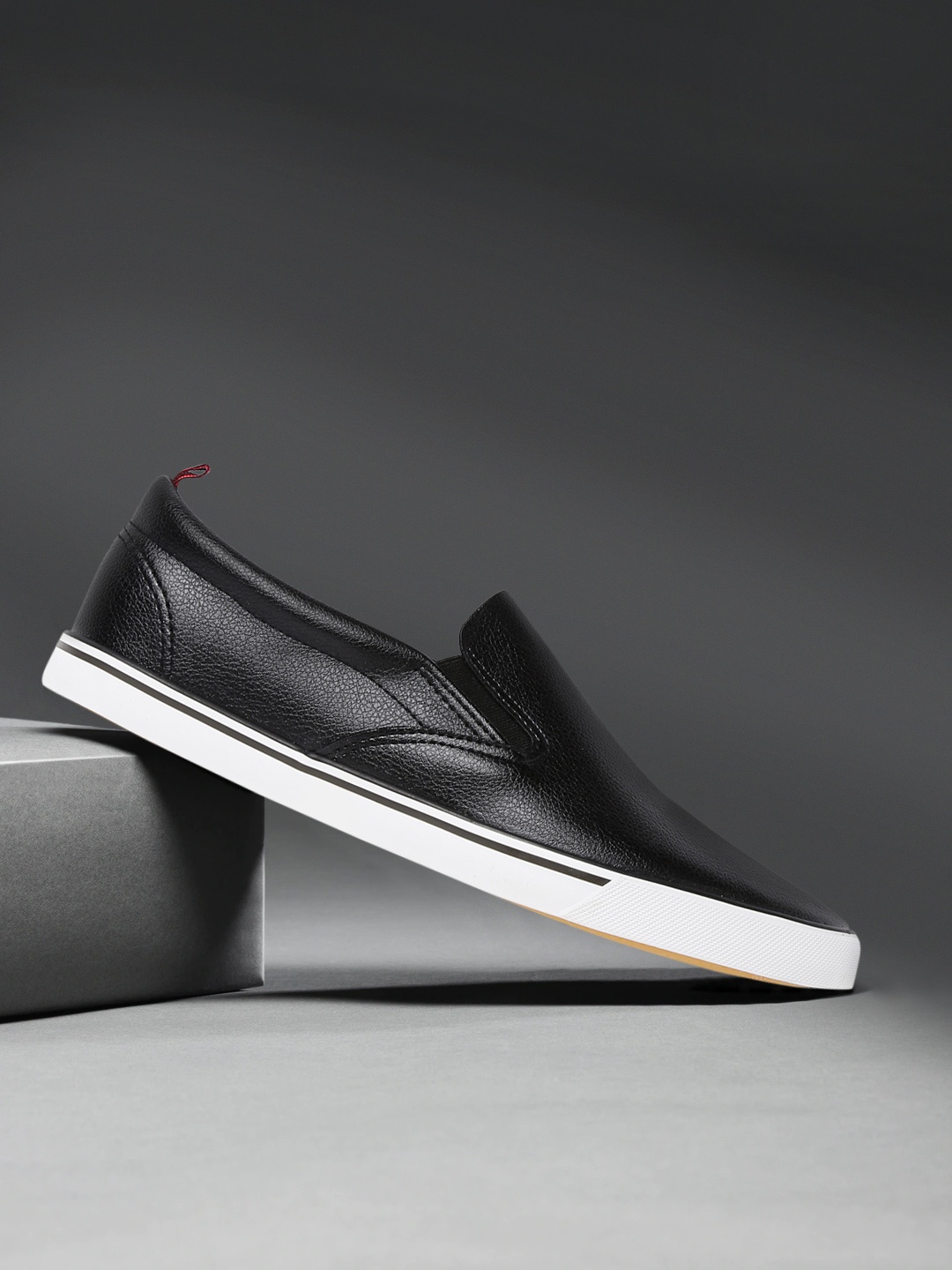 

Mast & Harbour Men Black Slip-On Sneakers