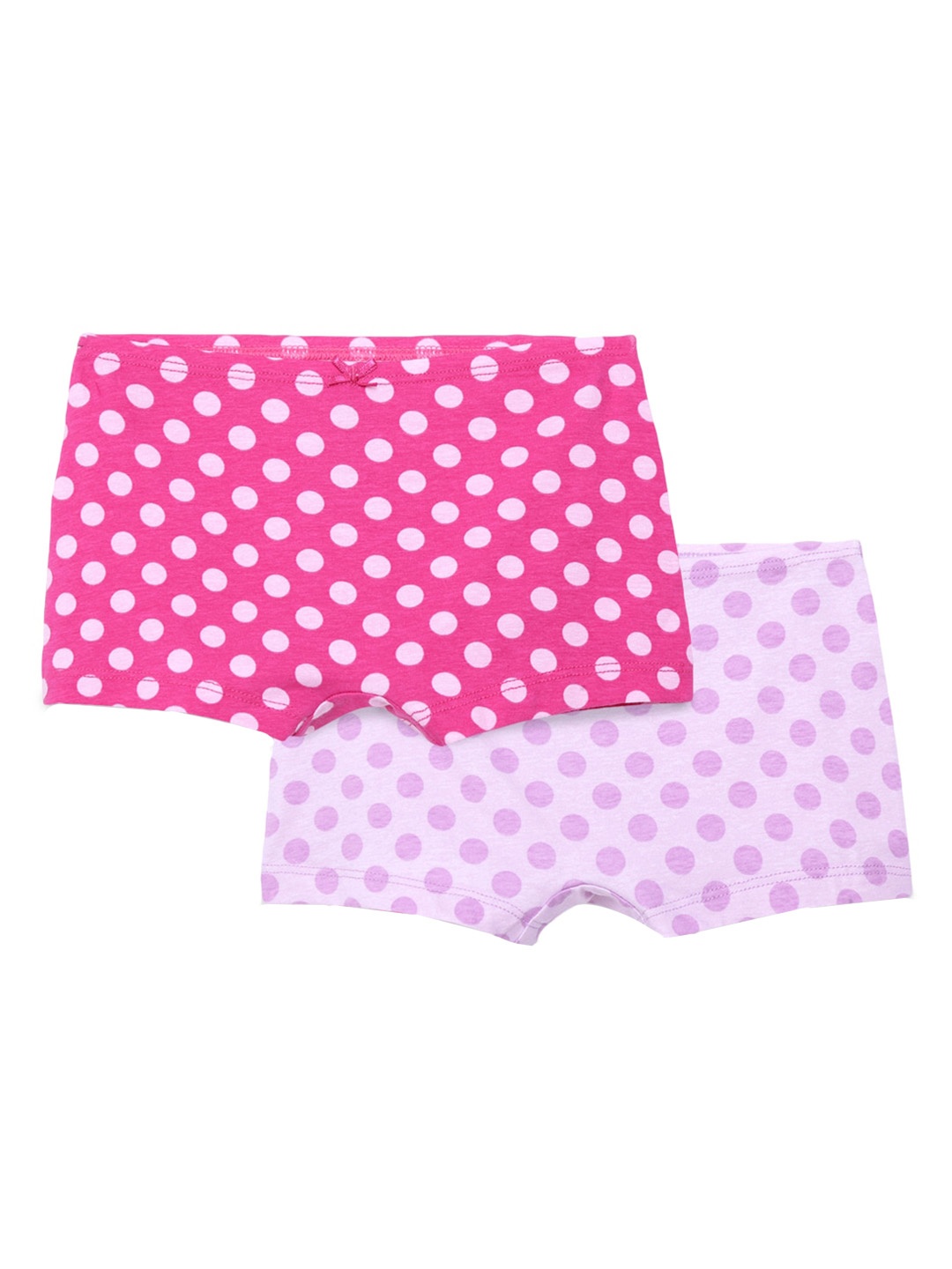 

Charm n Cherish Girls Pack Of 2 Pink & Lavender Printed Boy Shorts Briefs