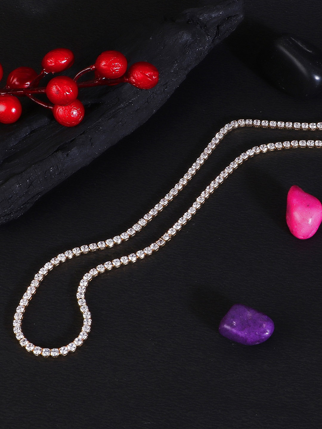 

Adwitiya Collection 24CT Gold-Plated Stone-Studded Kamarbandh