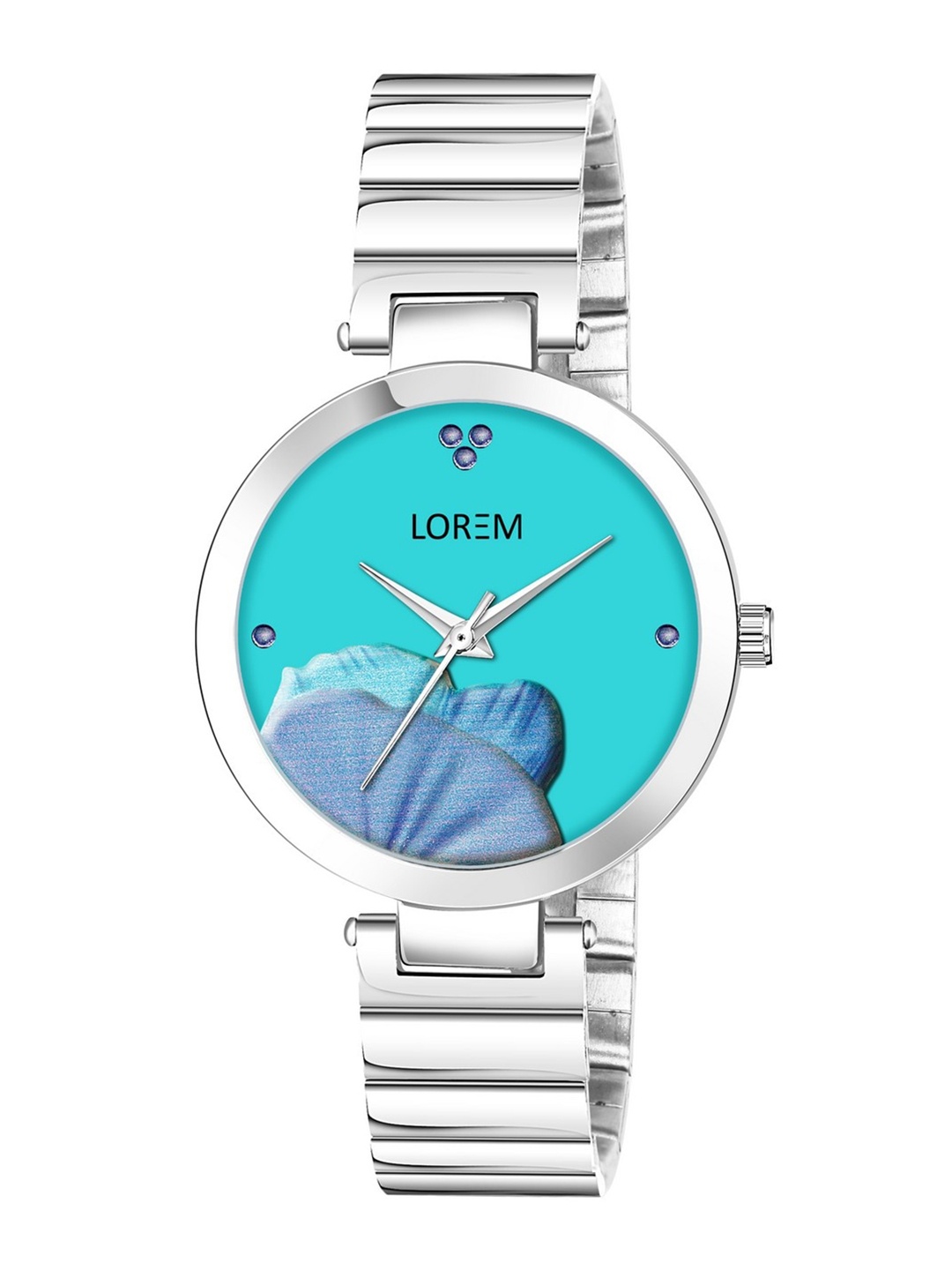 

FERRIZZO Women Blue Dial & Silver Toned Bracelet Style Straps Analogue Watch