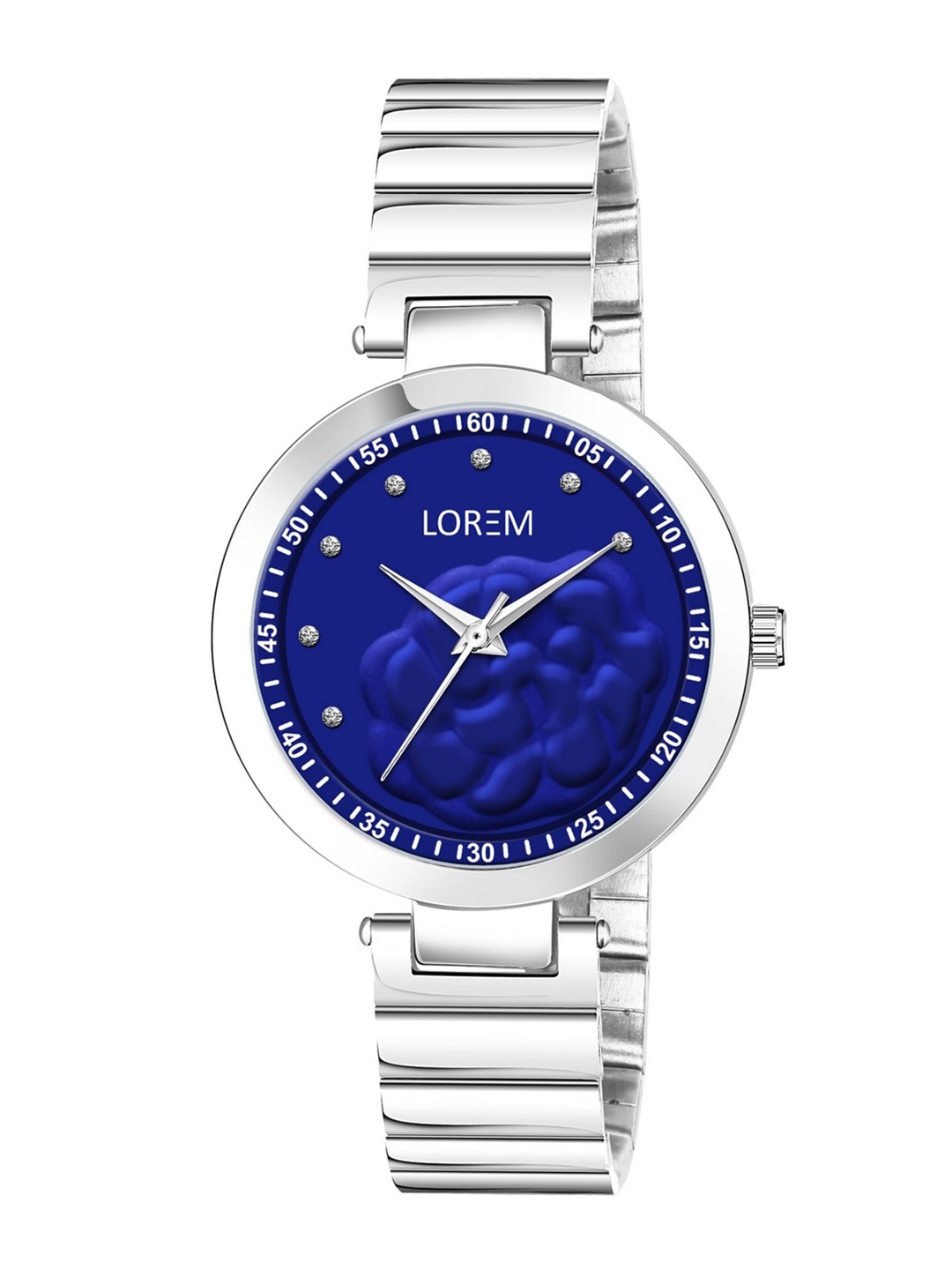 

FERRIZZO Women Blue Printed Dial & Silver Toned Bracelet Style Straps Analogue Watch