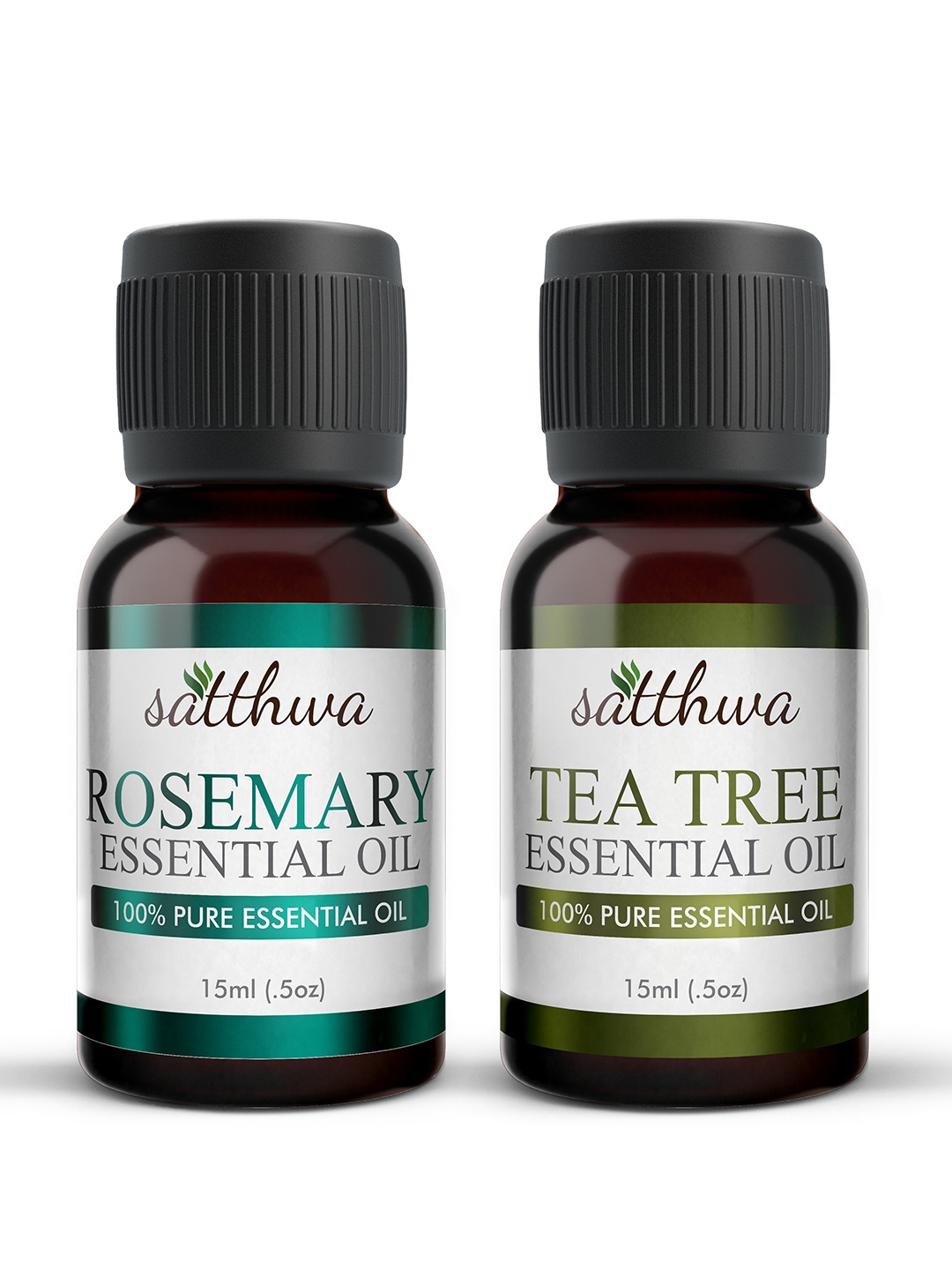 

Satthwa Set Of 2 Pure Essential Oil - Rosemary & Tea Tree - 15ml Each, White