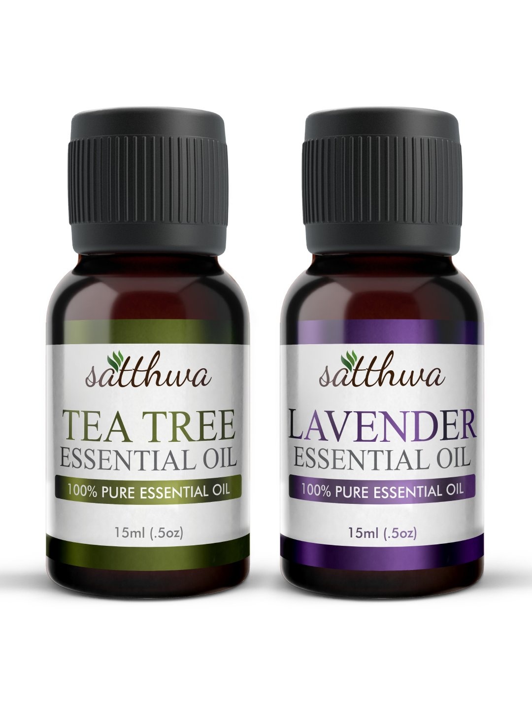 

Satthwa Set Of 2 Pure Essential Oil - Tea Tree & Lavender - 15ml Each, White