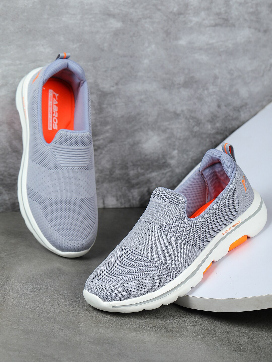 

ABROS Men Grey Mesh Running Shoes