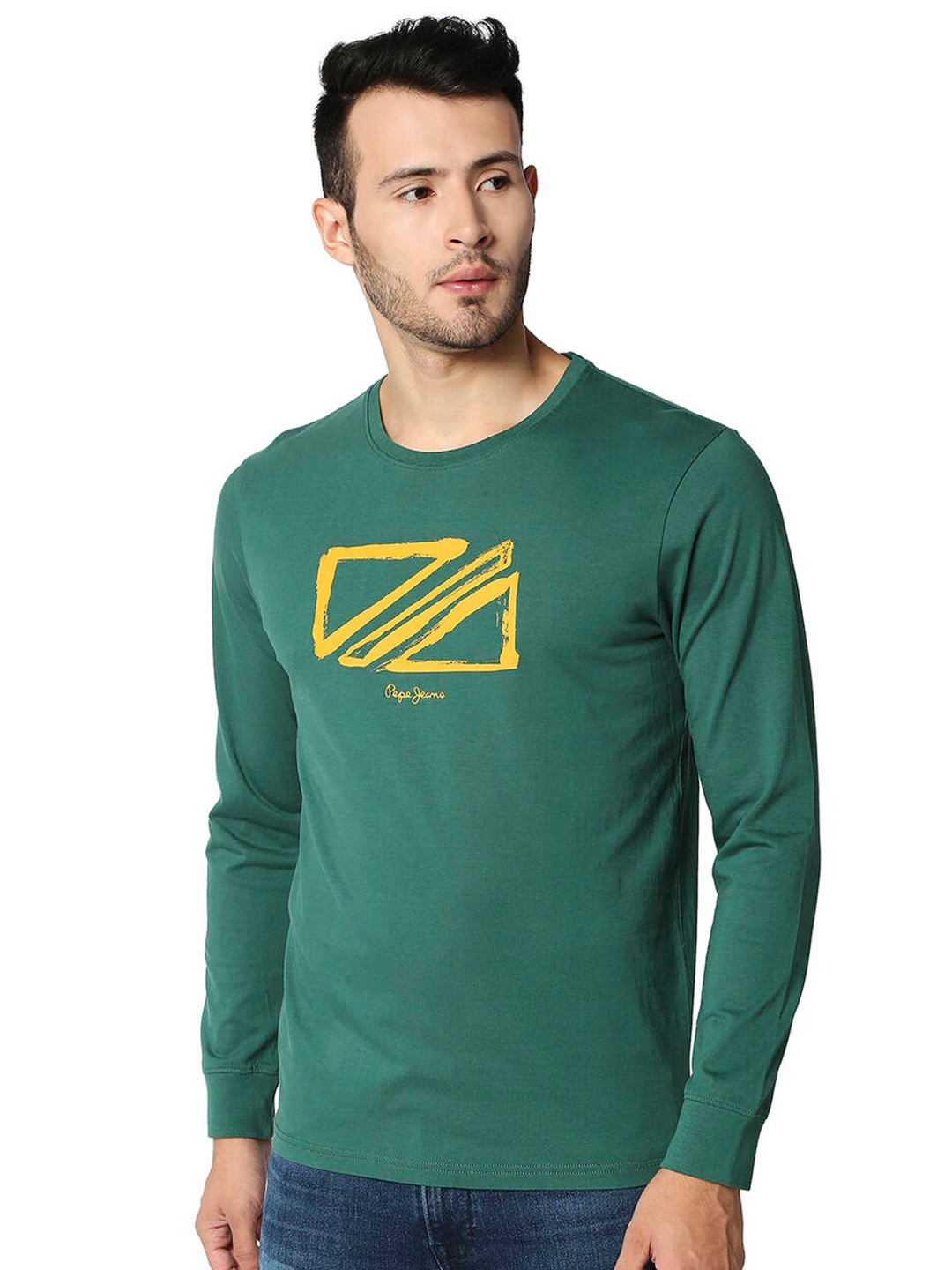

Pepe Jeans Men Green Cotton Printed T-shirt