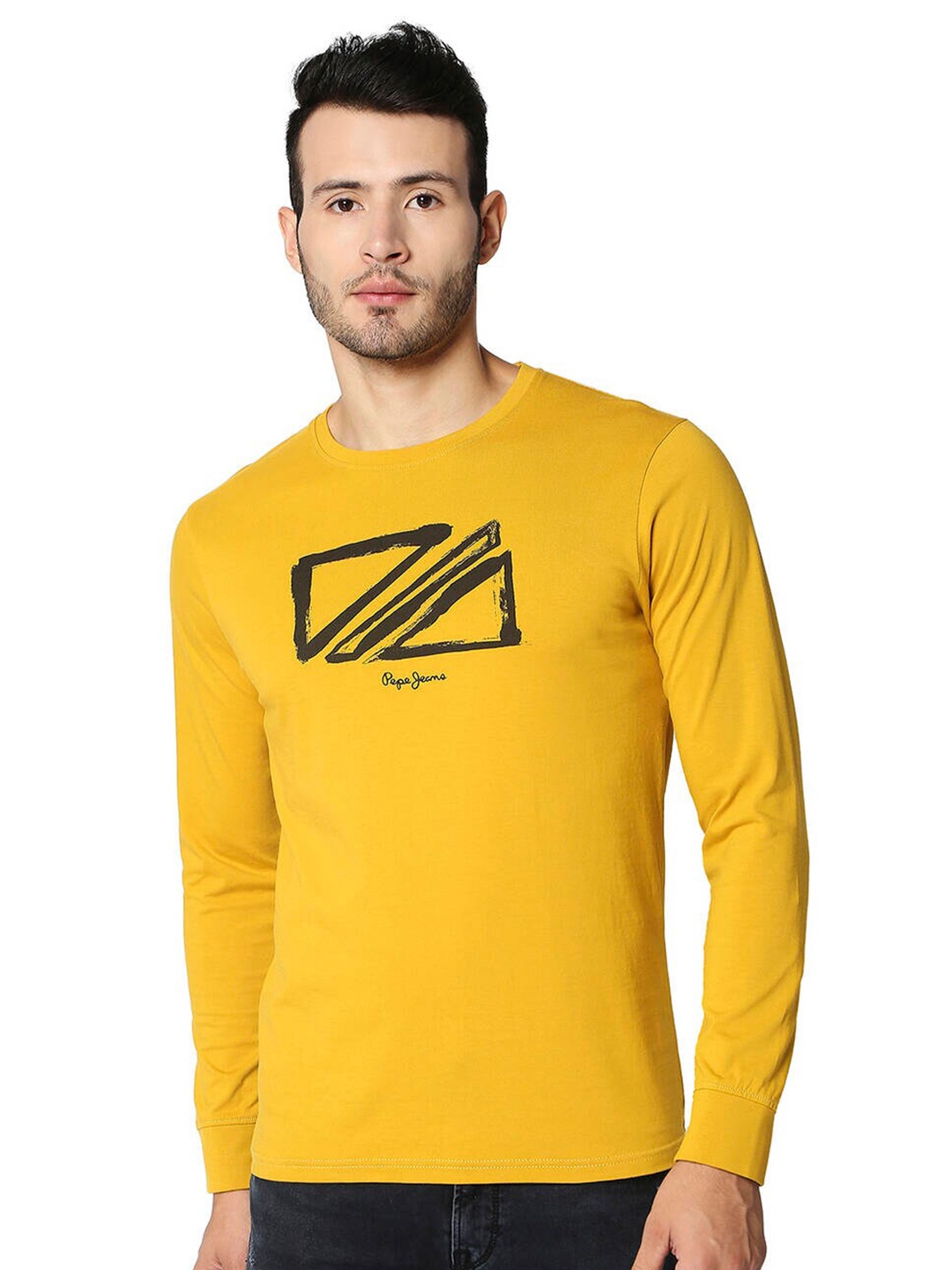 

Pepe Jeans Men Yellow Graphic Printed T-shirt