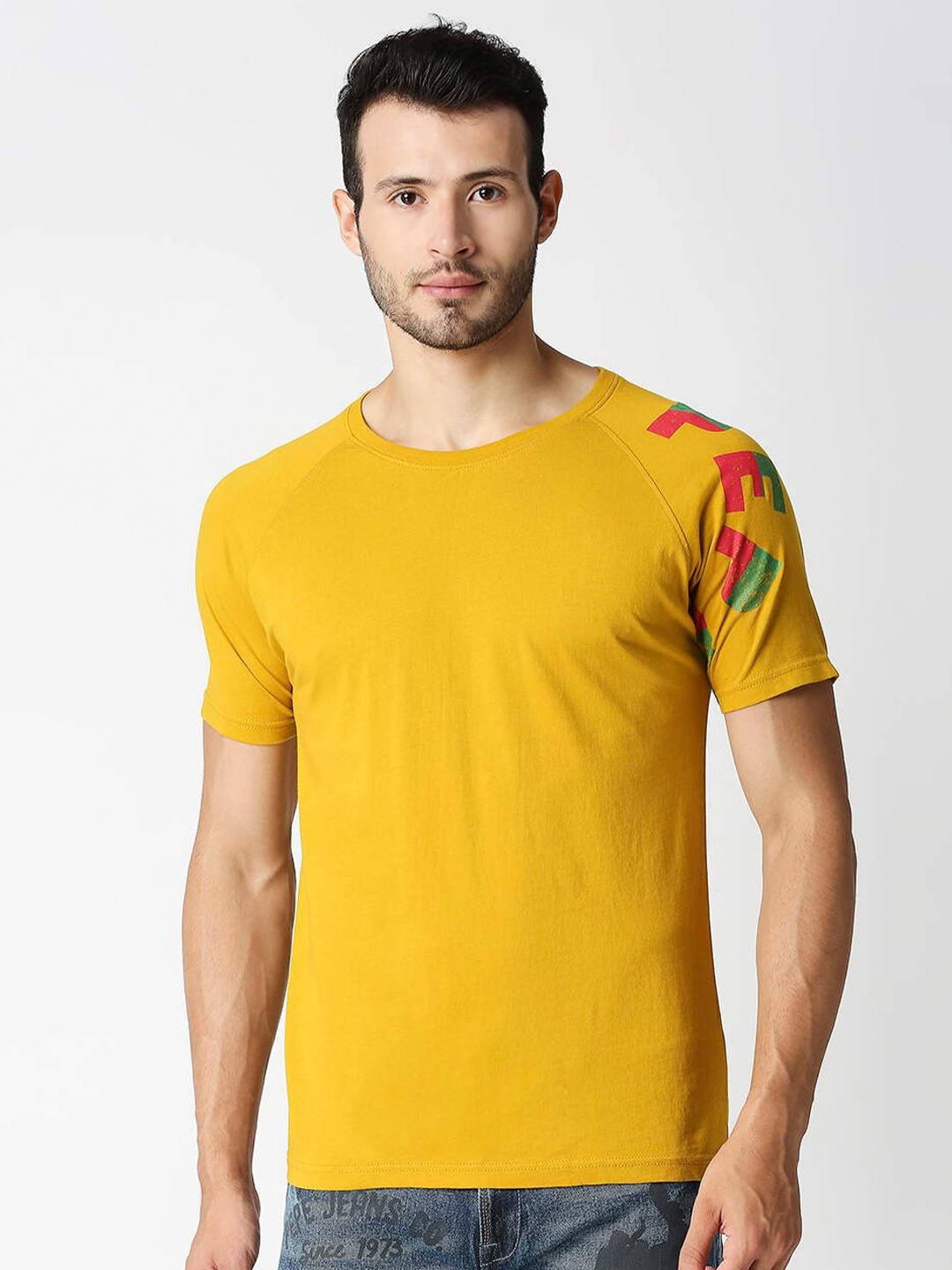 

Pepe Jeans Men Yellow Typography Printed T-shirt