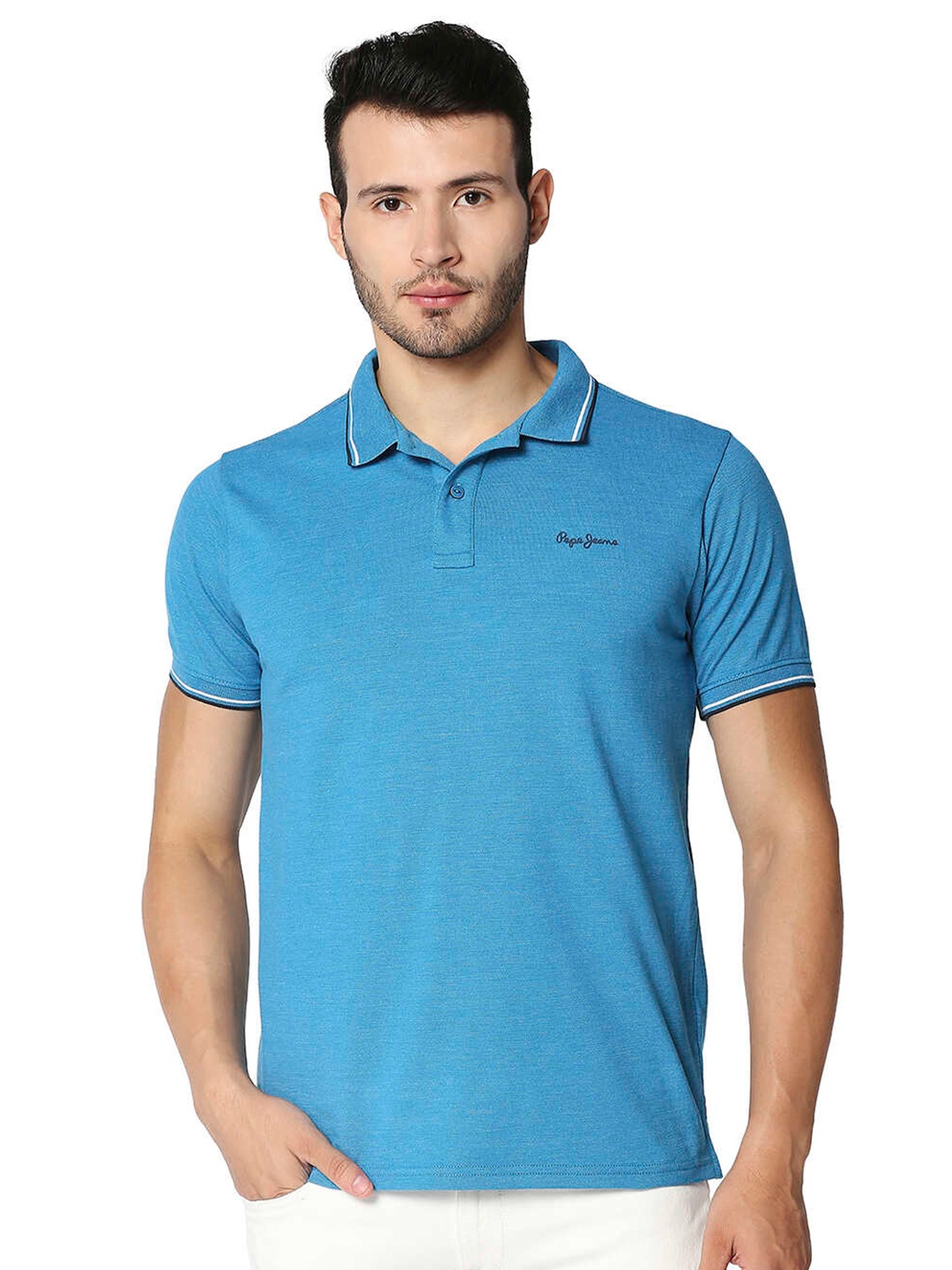 

Pepe Jeans Men Green Polo Collar T-shirt