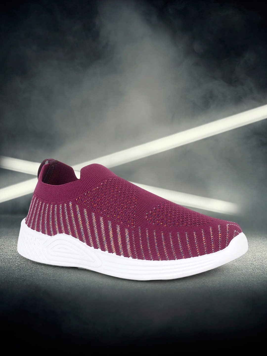 

Champs Women Purple Woven Design Slip-On Sneakers