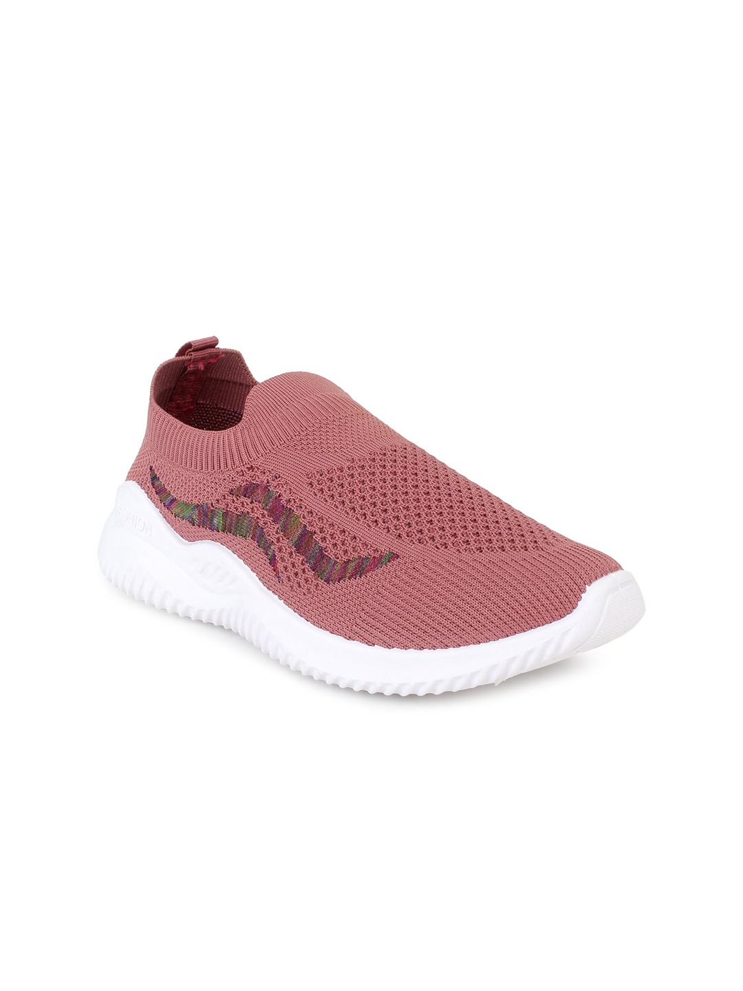 

Champs Women Pink Woven Design Slip-On Sneakers