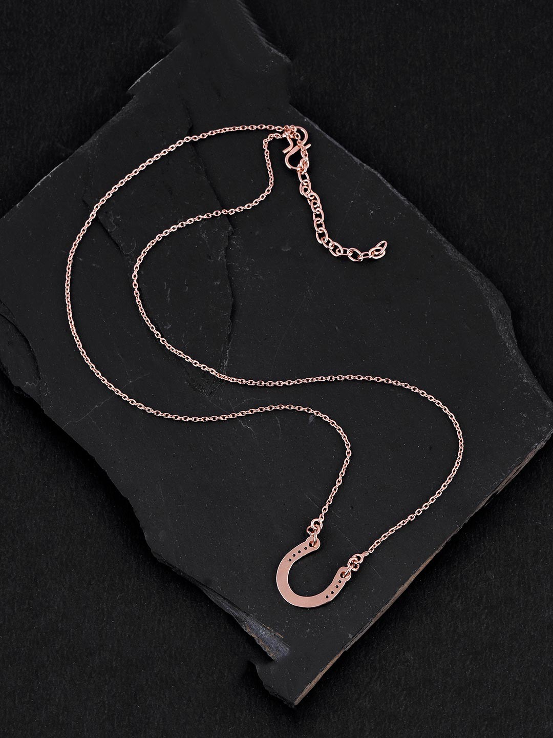 

Tistabene Rose Gold-Plated Pink Stone-Studded Pendant