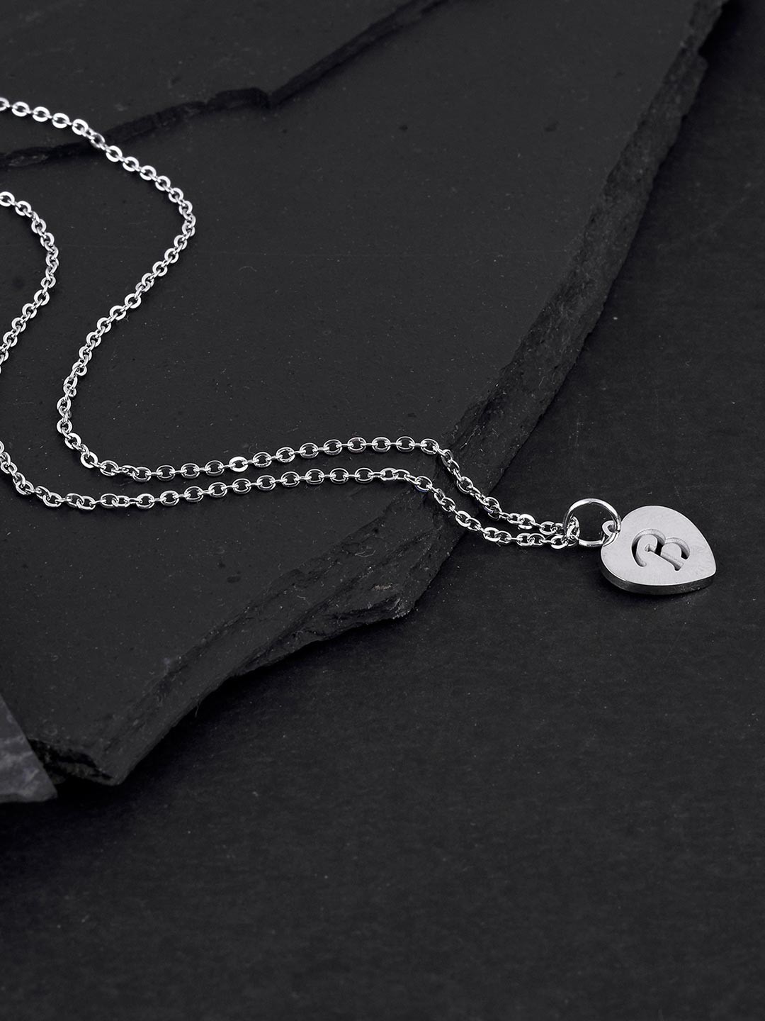 

Tistabene Rhodium-Plated & White Artifical Stone Studded Pendant With Chain