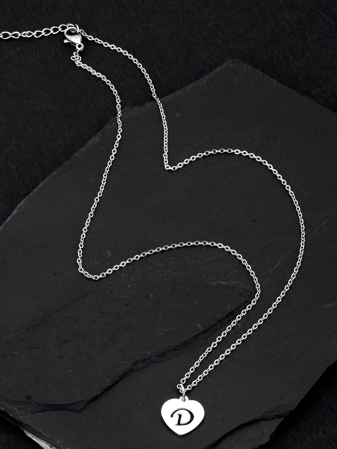

Tistabene Rhodium-Plated White D-Shaped Pendant With Chain