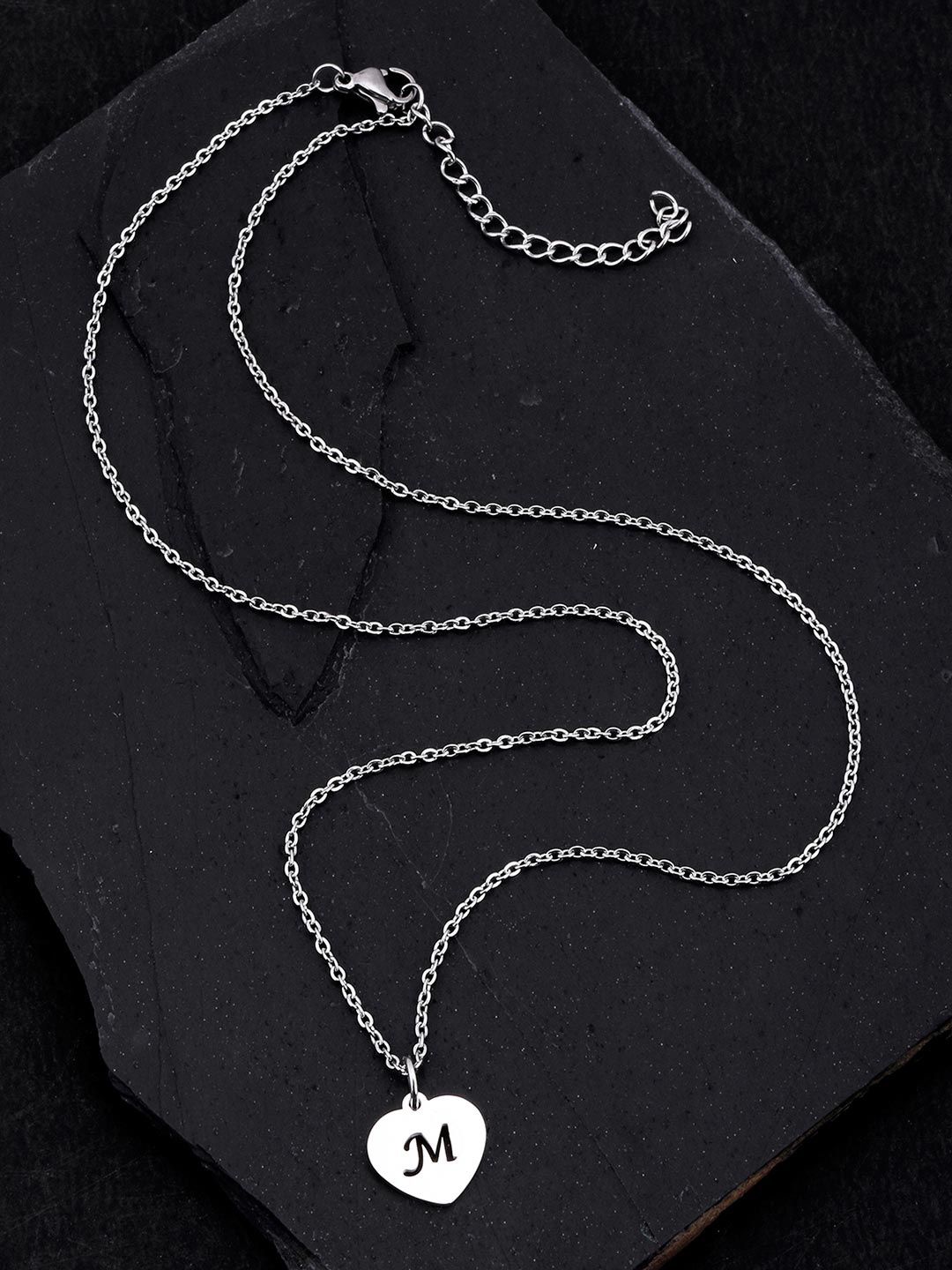 

Tistabene White Rhodium-Plated M Symbol Pendant With Chain