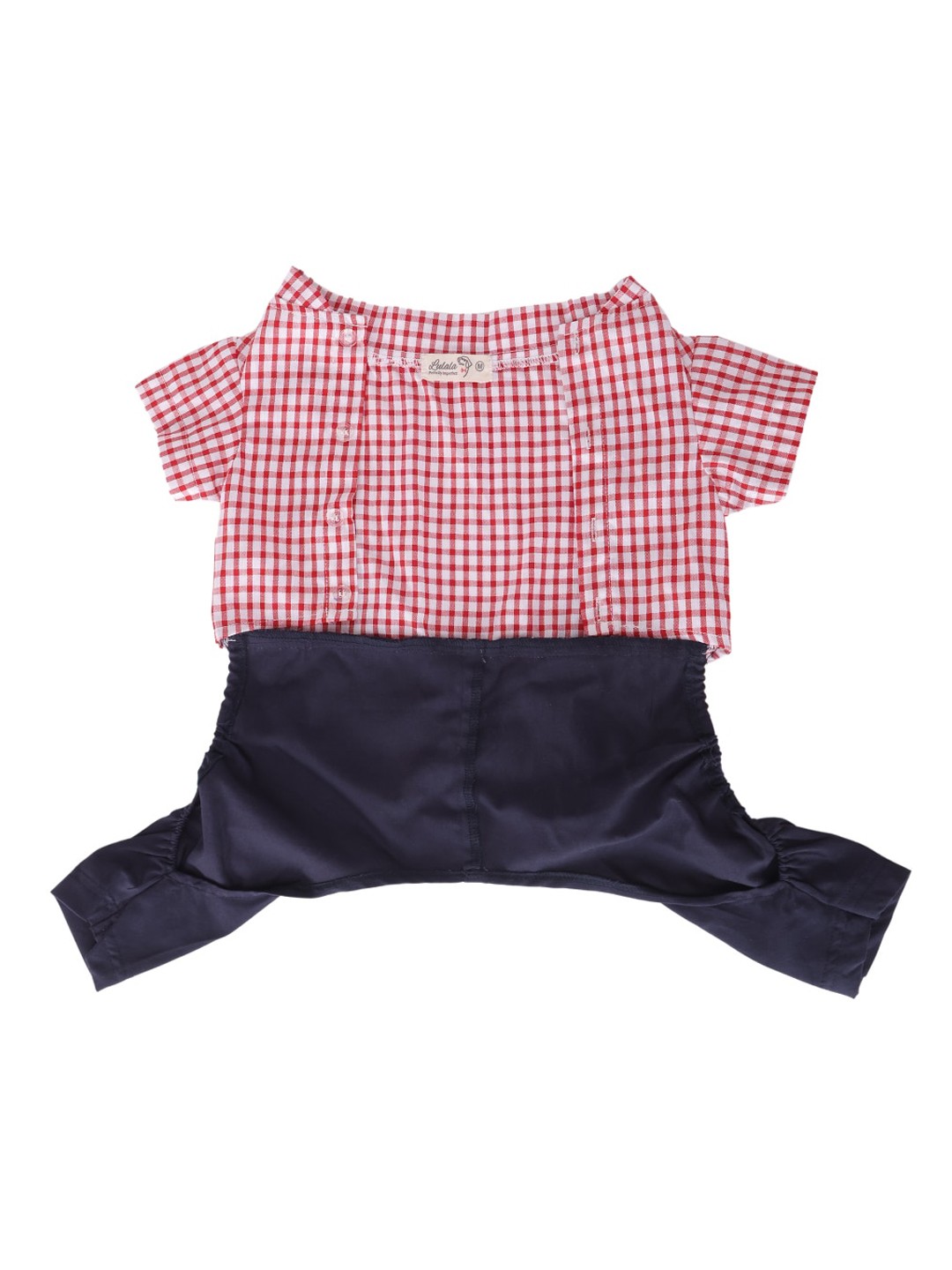 

Lulala Unisex Red & Blue Checked Dog Jumpsuit
