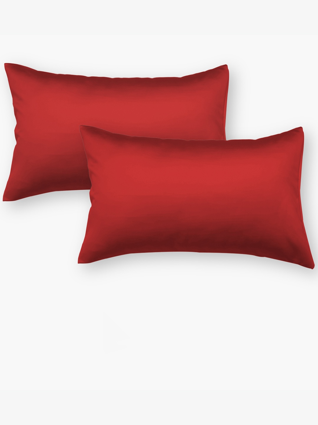 

Seevo Set Of 2 Red 400 TC Satin Pillow Covers