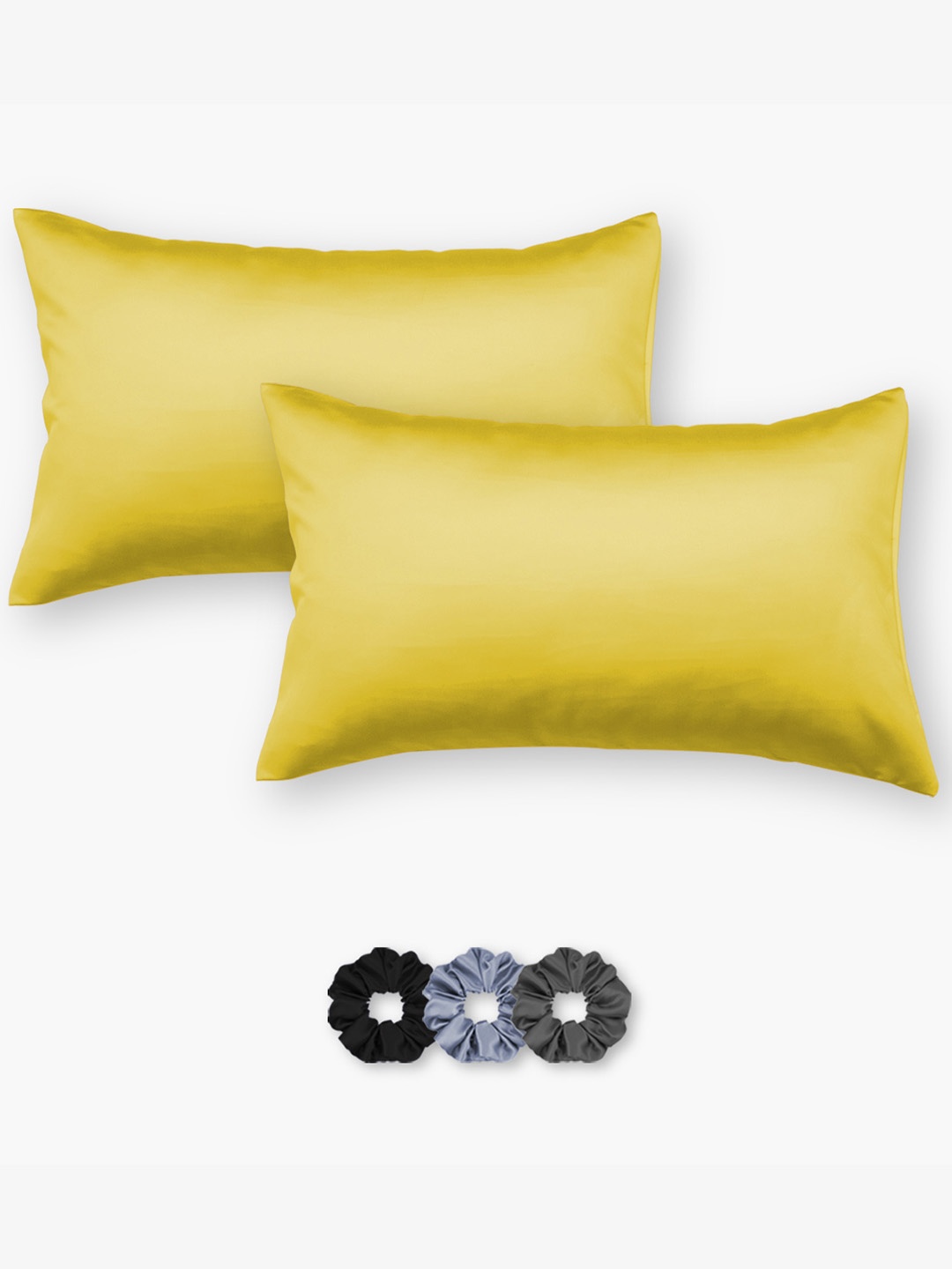 

Seevo Set Of 2 Yellow 400 TC Satin Pillow Covers