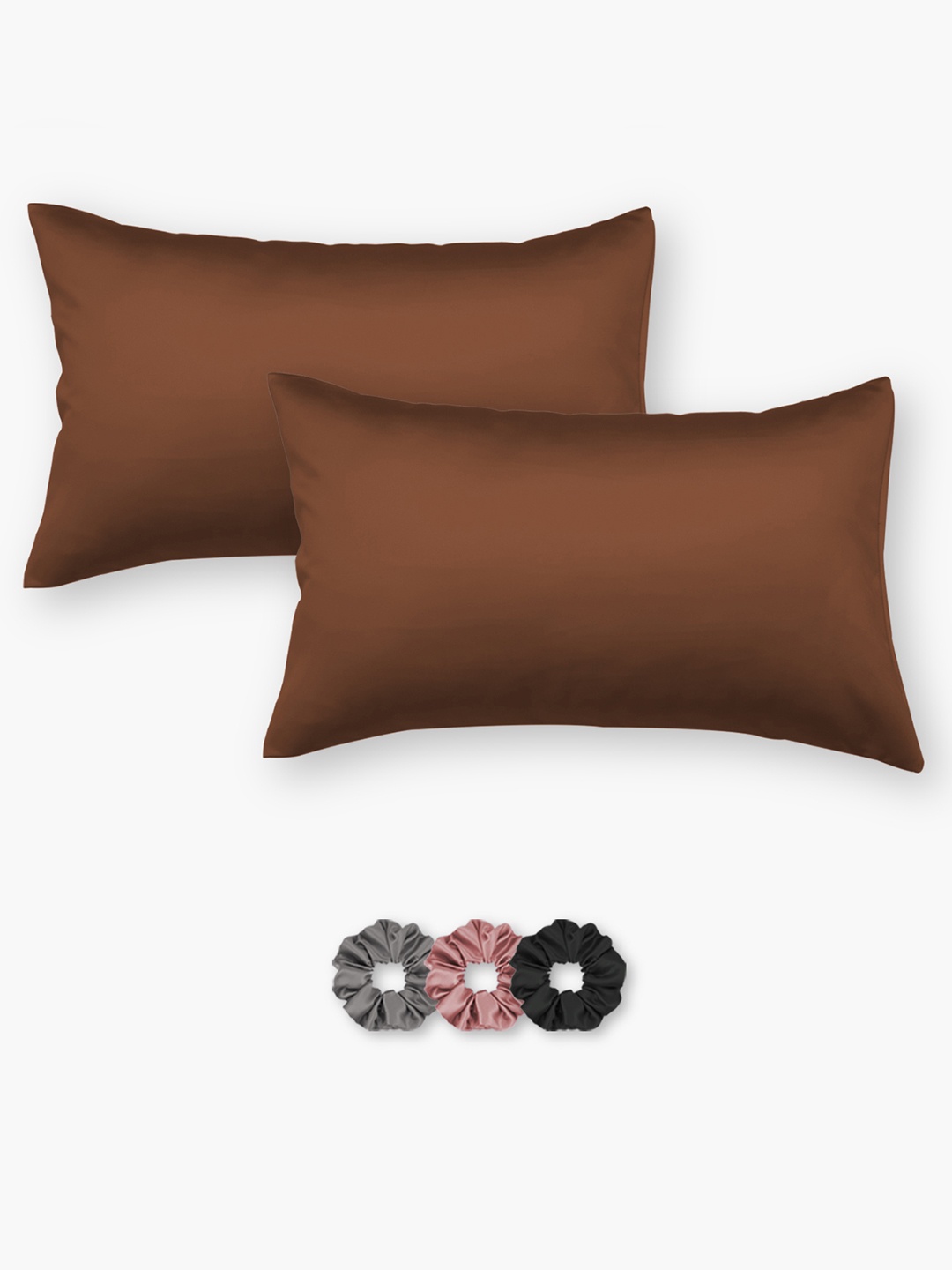 

Seevo Set Of 2 Brown Solid 400 TC Pillow Covers